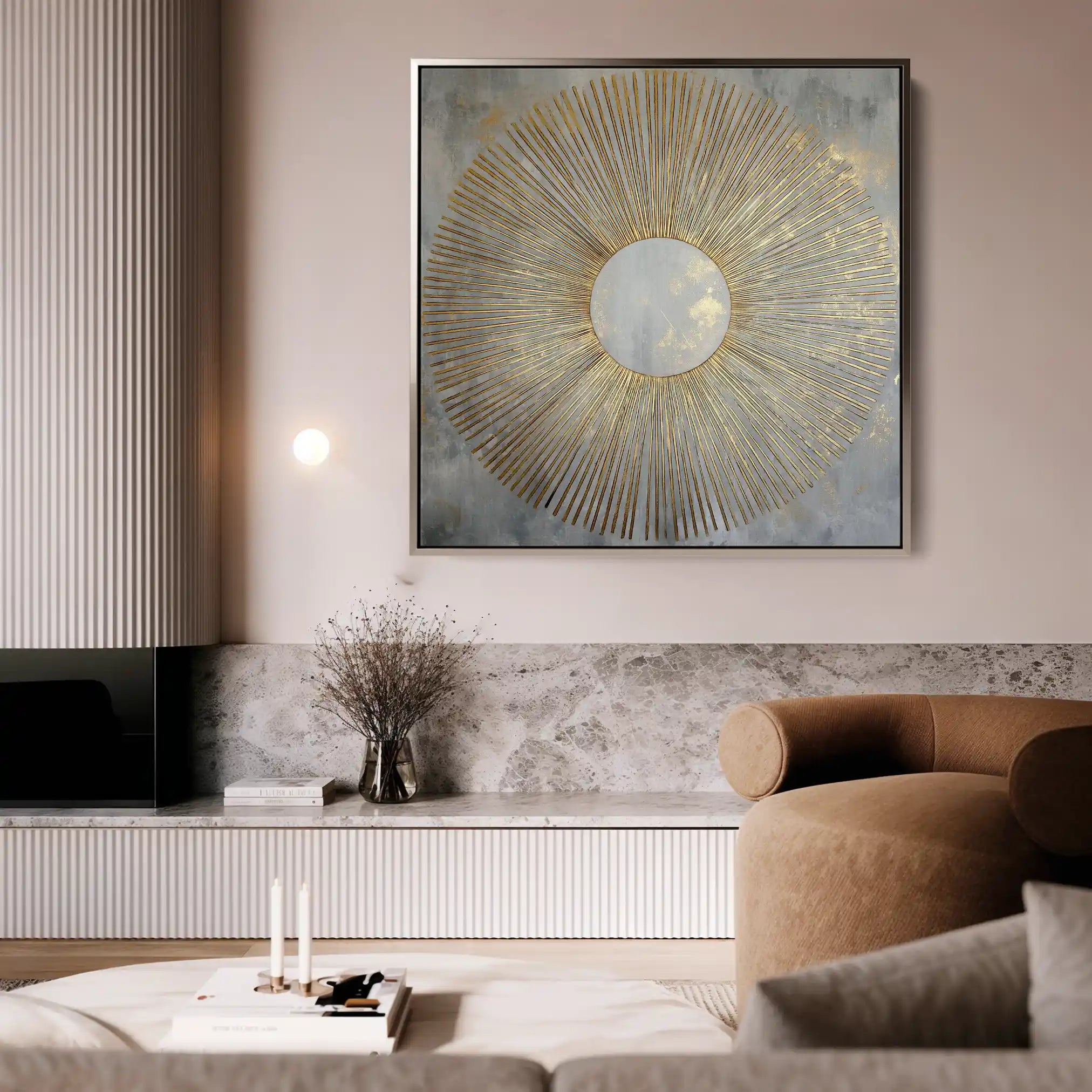 Abstract Canvas Wall Art WAD1025-A 80 x 80 cm / Stretched on hidden frame