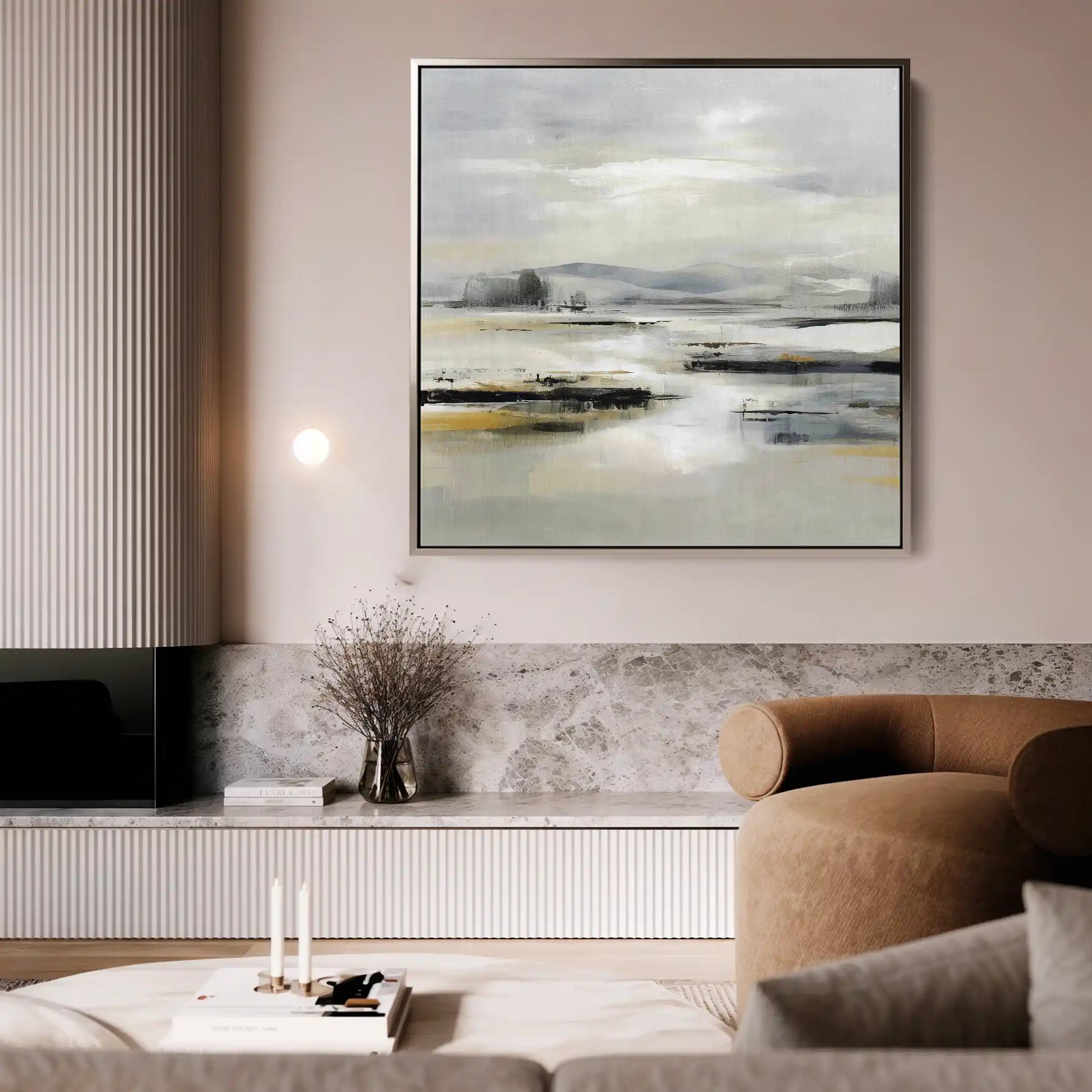 Abstract Canvas Wall Art WAD1026-A 80 x 80 cm / Stretched on hidden frame