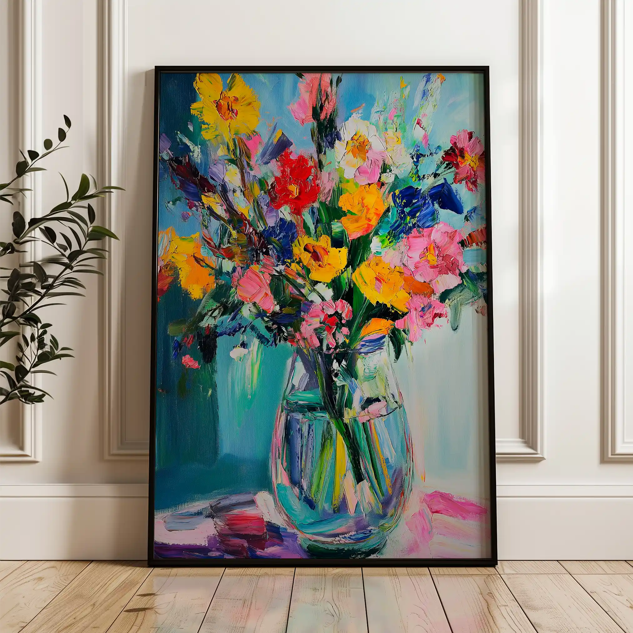 Floral Canvas Wall Art WAD1039-F 90 x 60 cm / Stretched on hidden frame