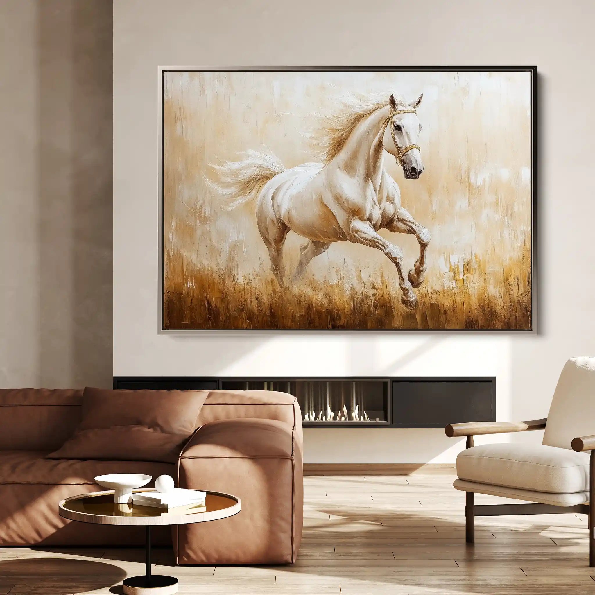 Horses 104 Canvas Art 90 x 60 cm / Stretched on hidden frame