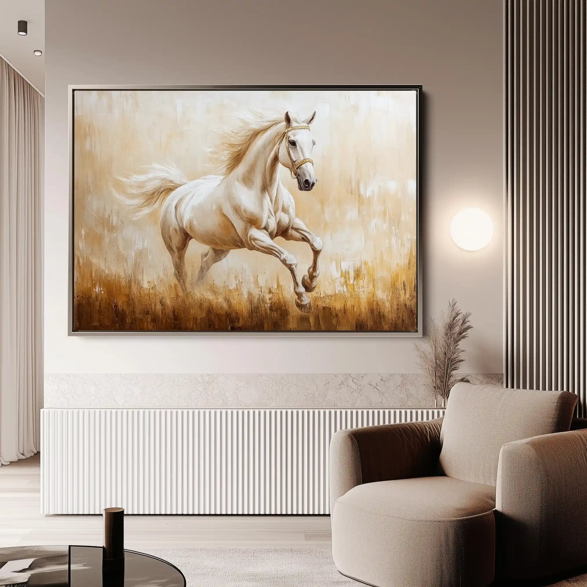 Horses 104 Canvas Art 90 x 60 cm / Stretched on hidden frame