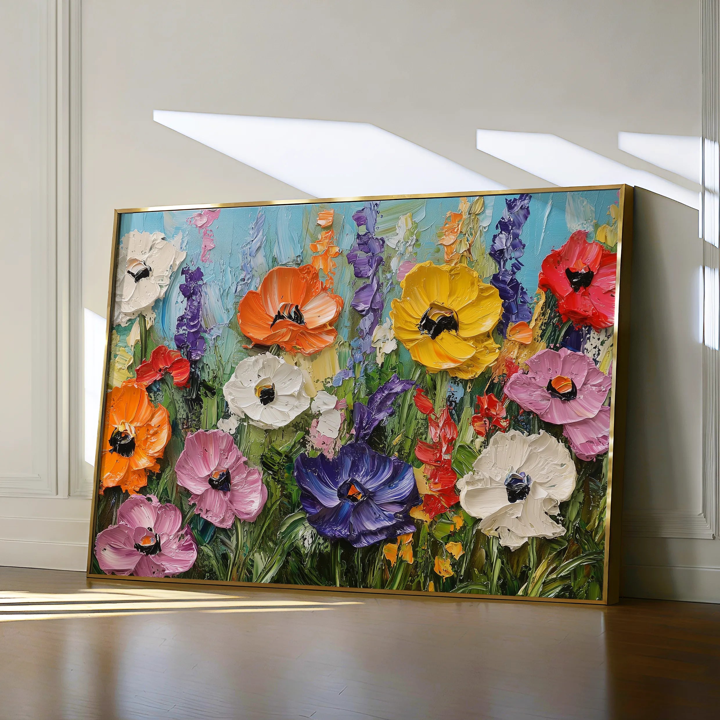 Floral Canvas Wall Art WAD1046-F 90 x 60 cm / Stretched on hidden frame