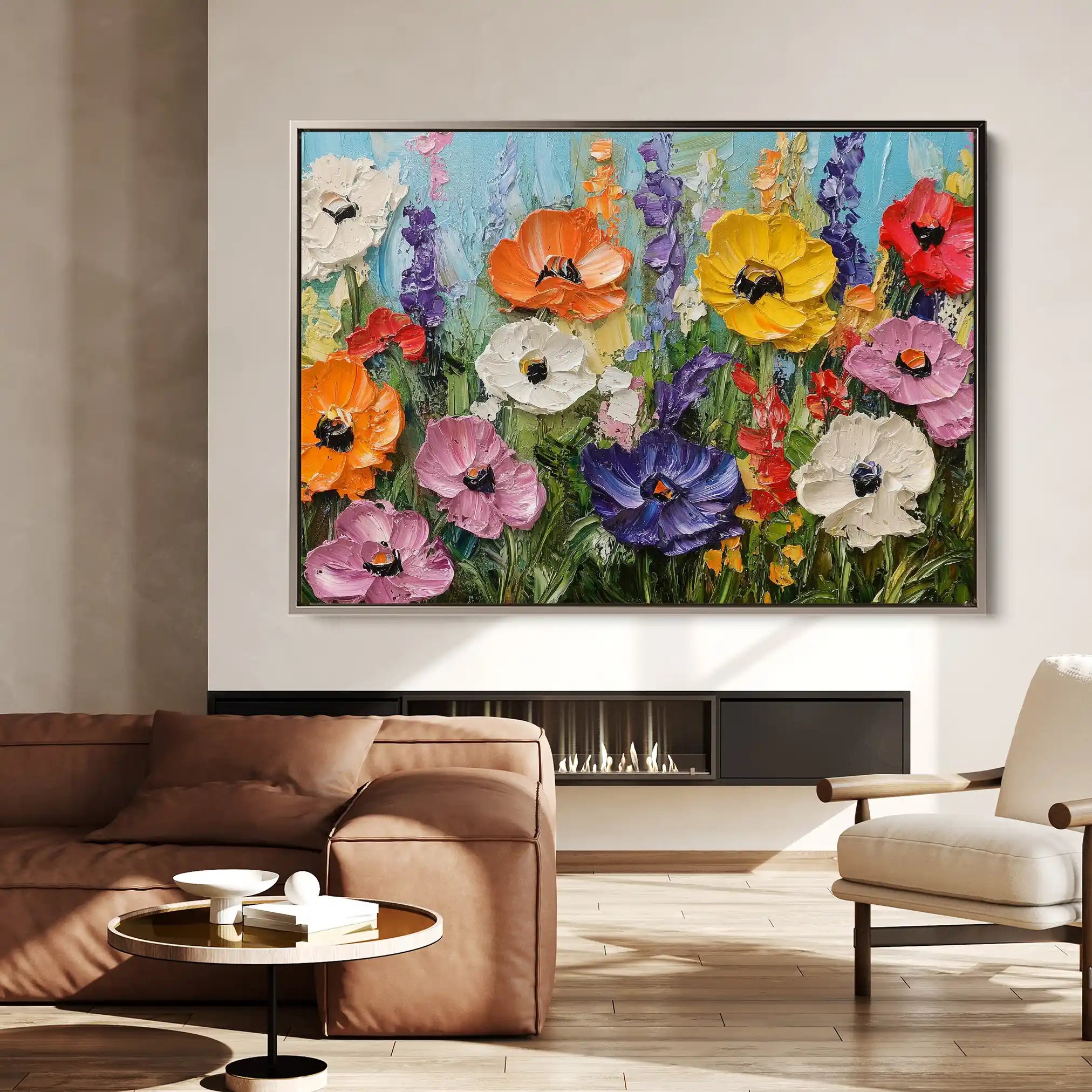 Floral Canvas Wall Art WAD1046-F 90 x 60 cm / Stretched on hidden frame