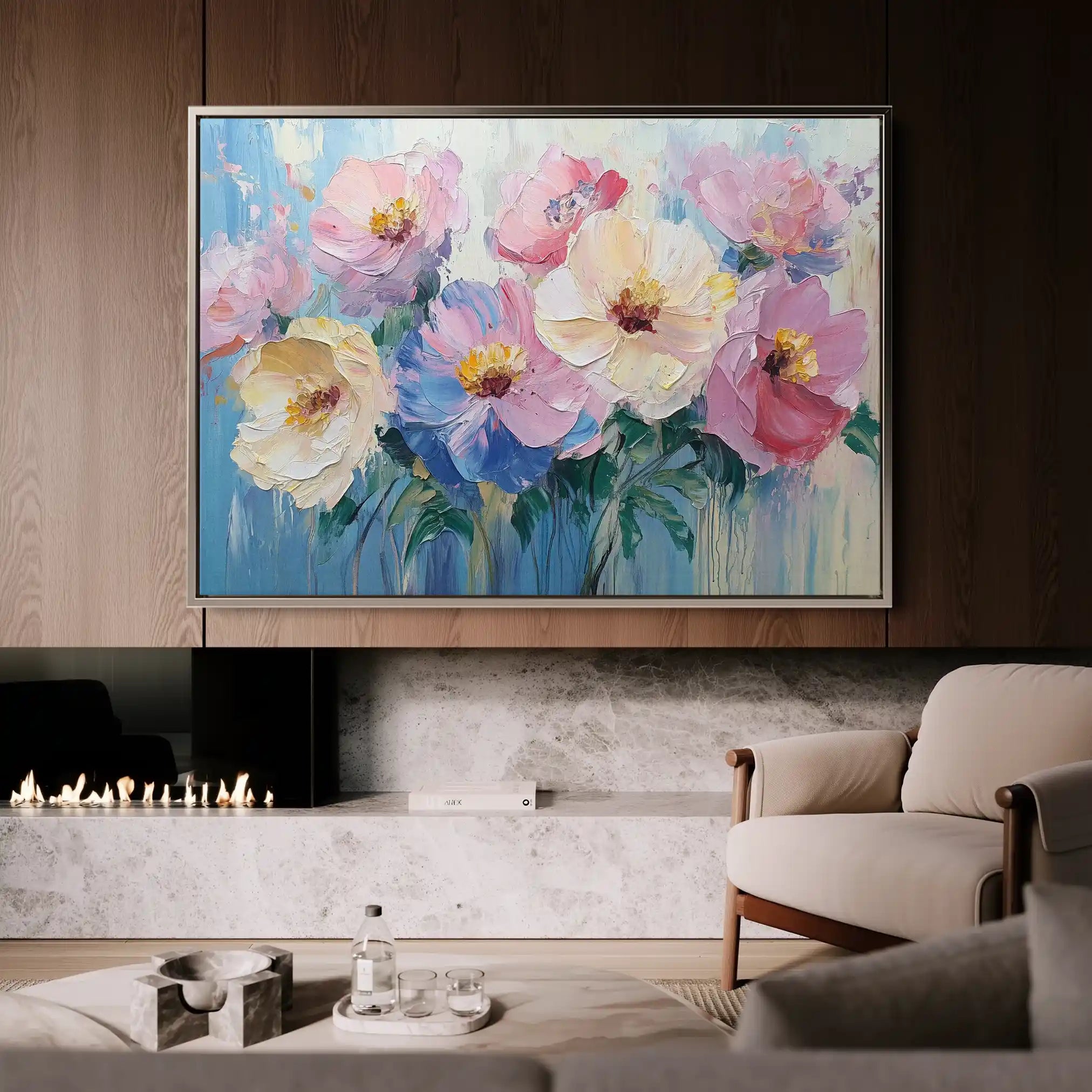 Floral Canvas Wall Art WAD1047-F 90 x 60 cm / Stretched on hidden frame
