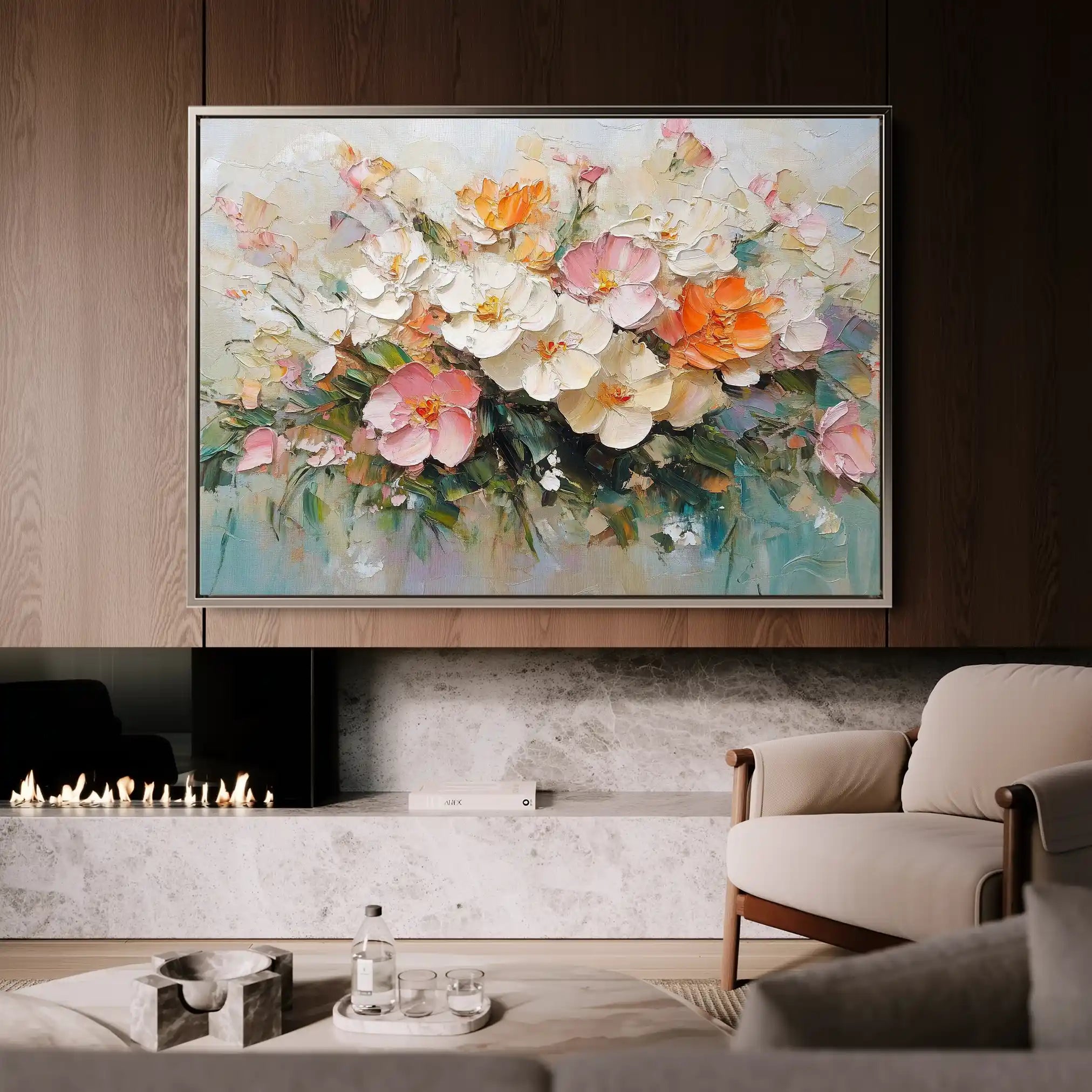 Floral Canvas Wall Art WAD1063-F 90 x 60 cm / Stretched on hidden frame