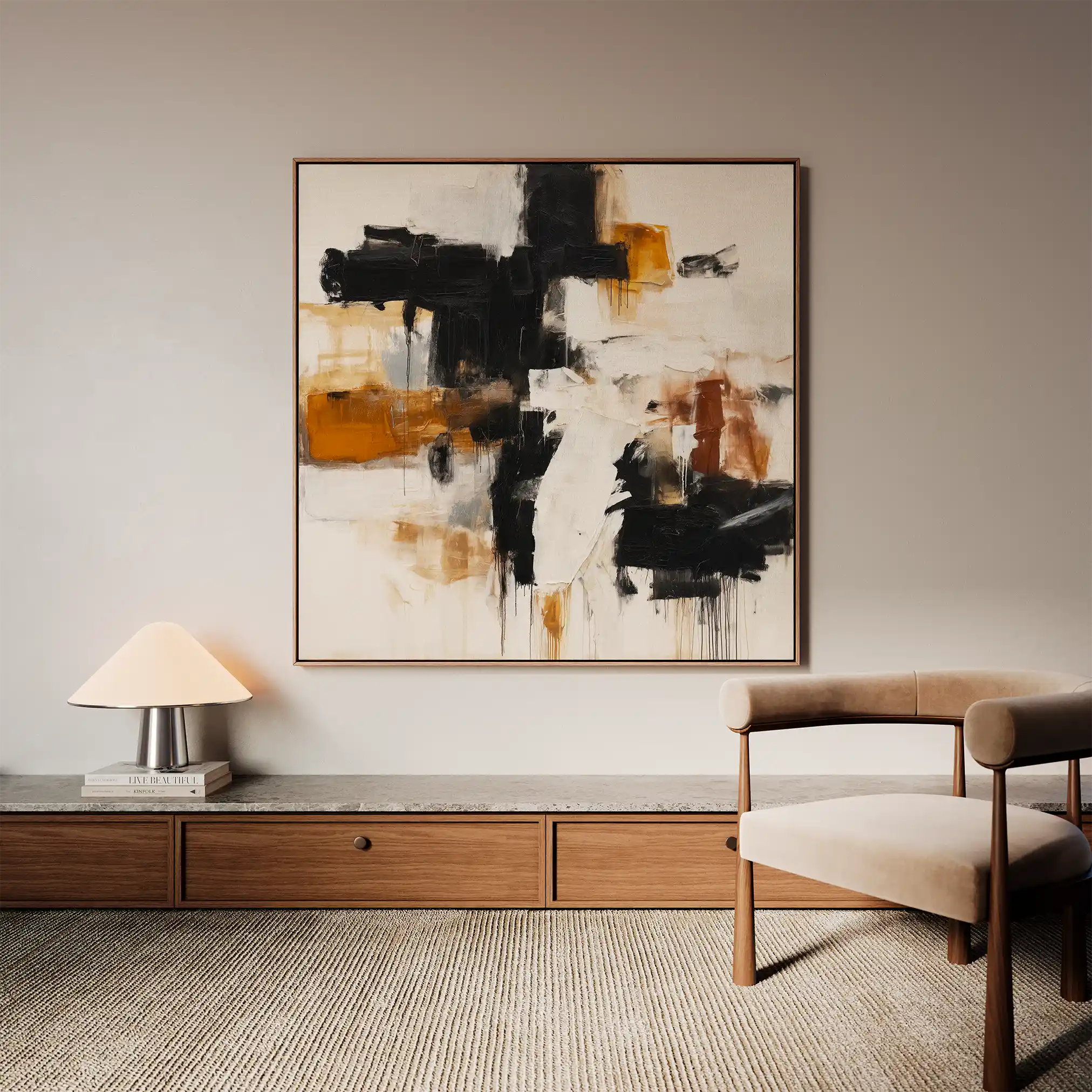 Abstract 1068 Canvas Art 60 x 60 cm / Stretched on hidden frame