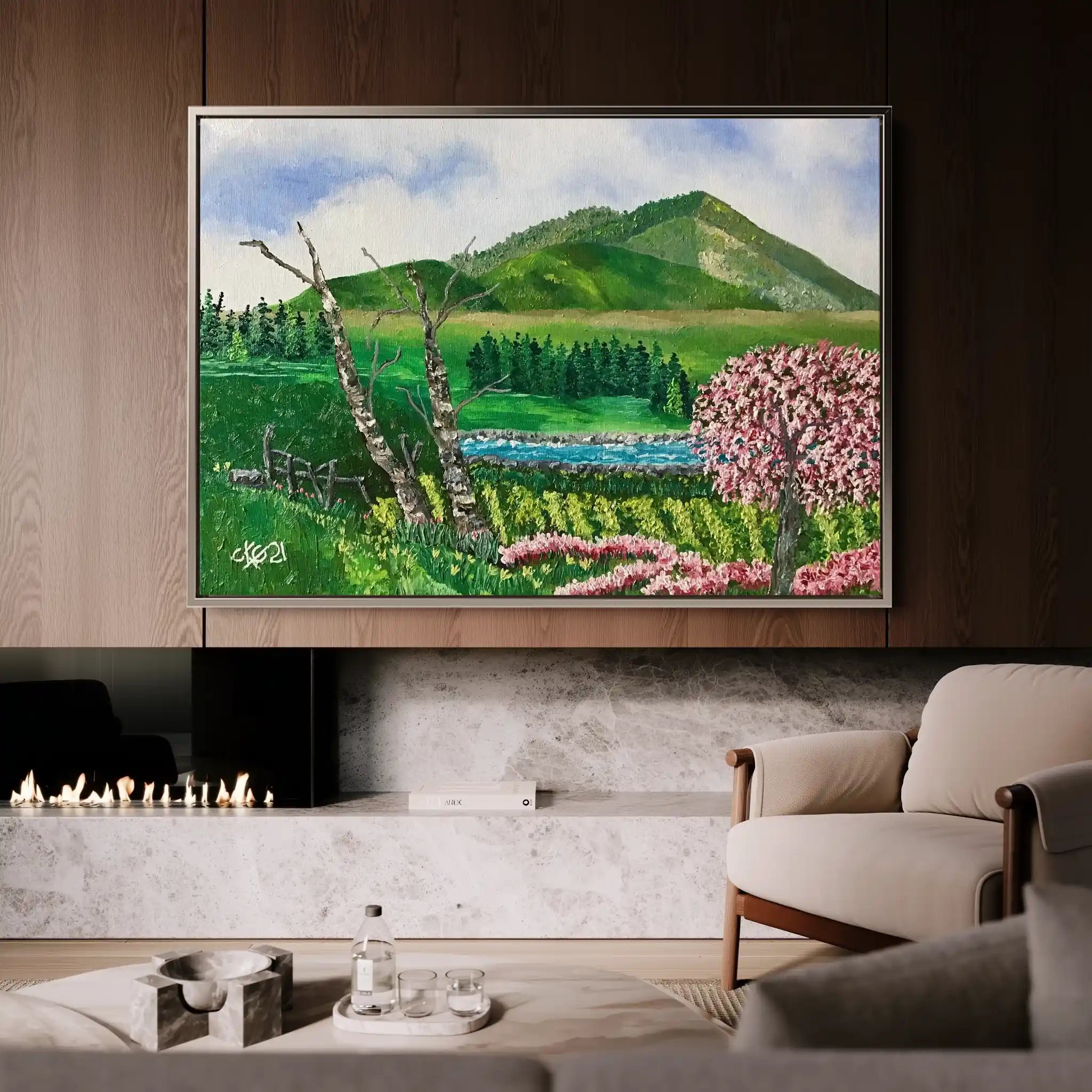 Landscape 107 Canvas Art 90 x 60 cm / Stretched on hidden frame