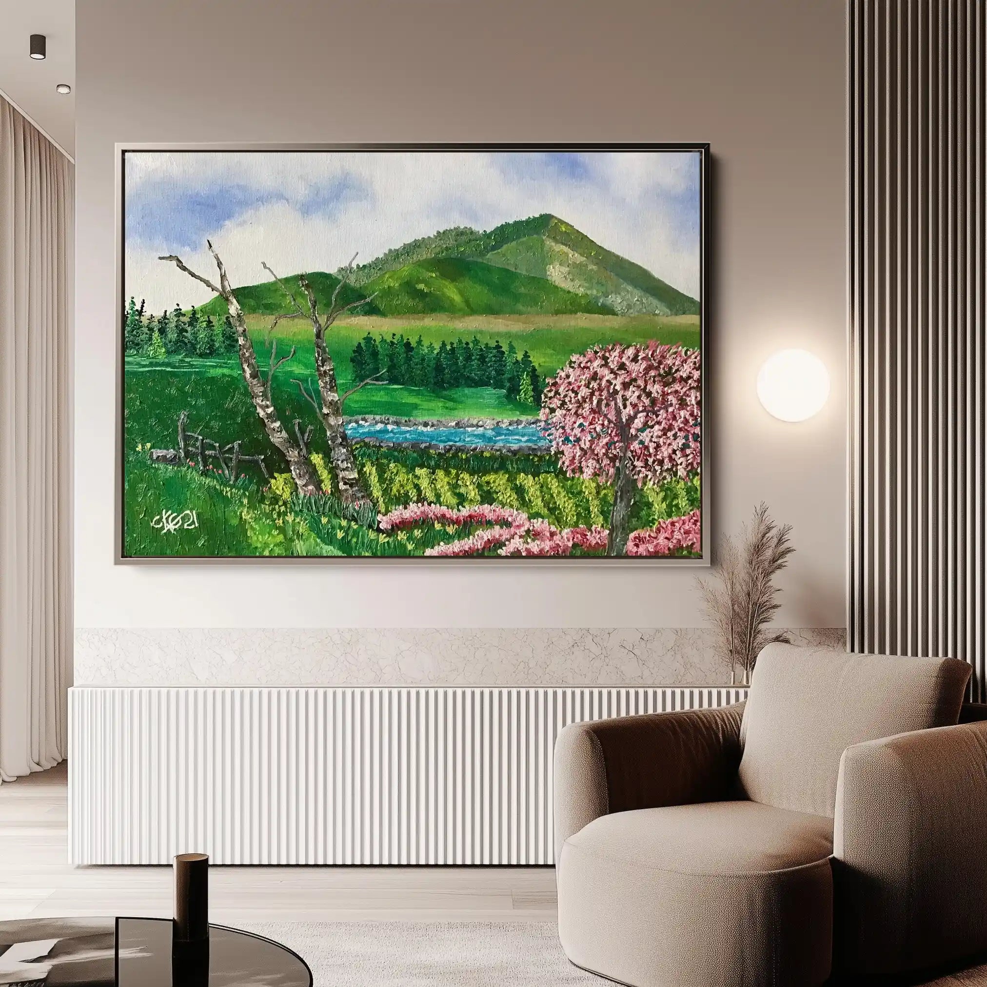 Landscape 107 Canvas Art 90 x 60 cm / Stretched on hidden frame