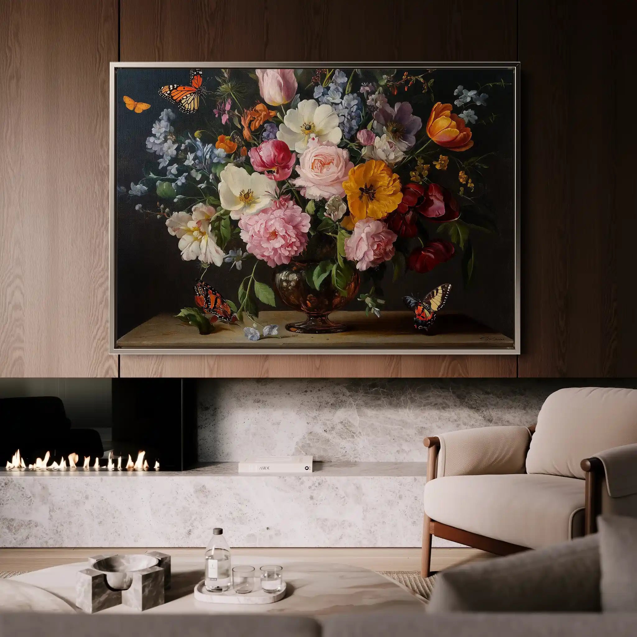 Floral Canvas Wall Art WAD1073-F 90 x 60 cm / Stretched on hidden frame