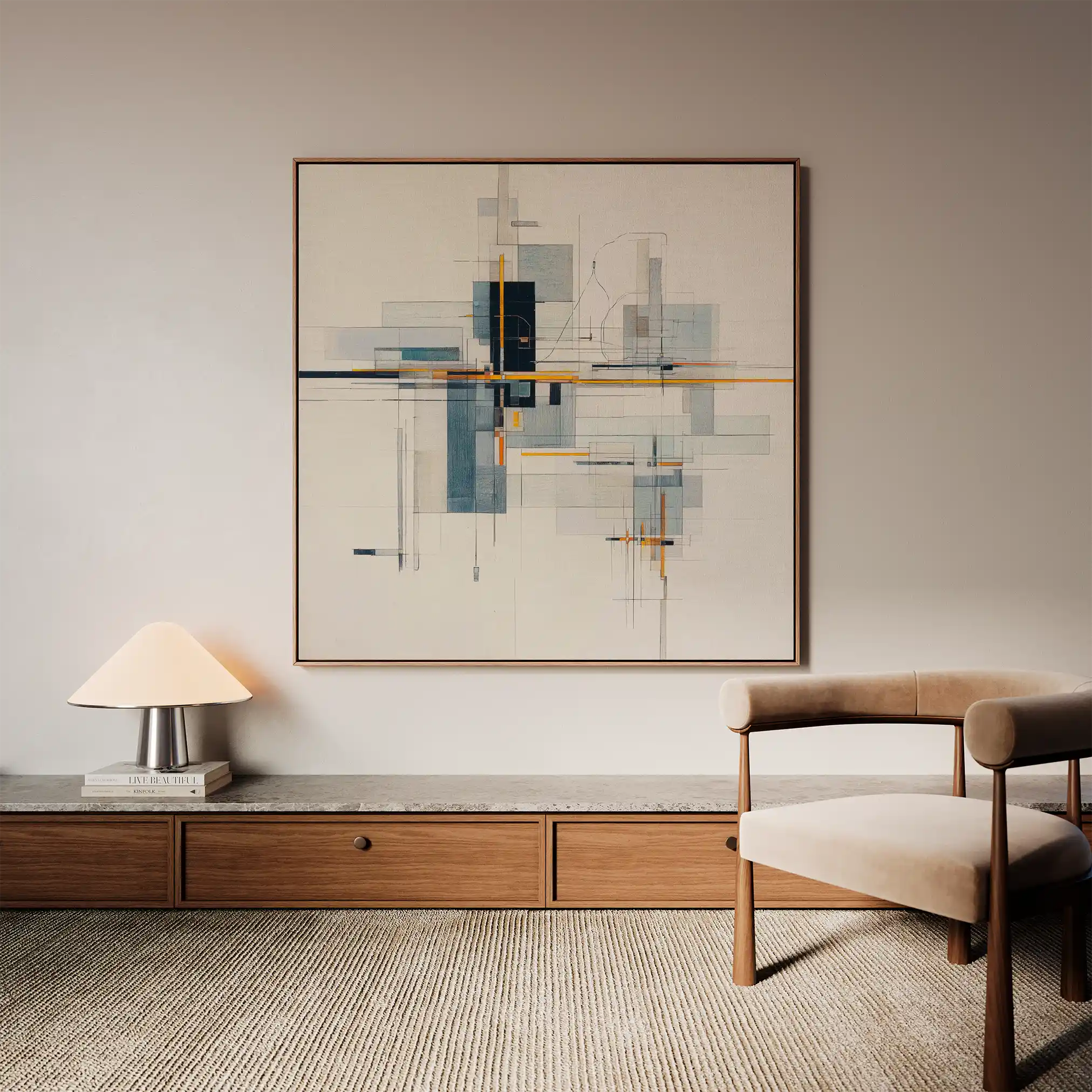 Abstract 1076 Canvas Art 60 x 60 cm / Stretched on hidden frame