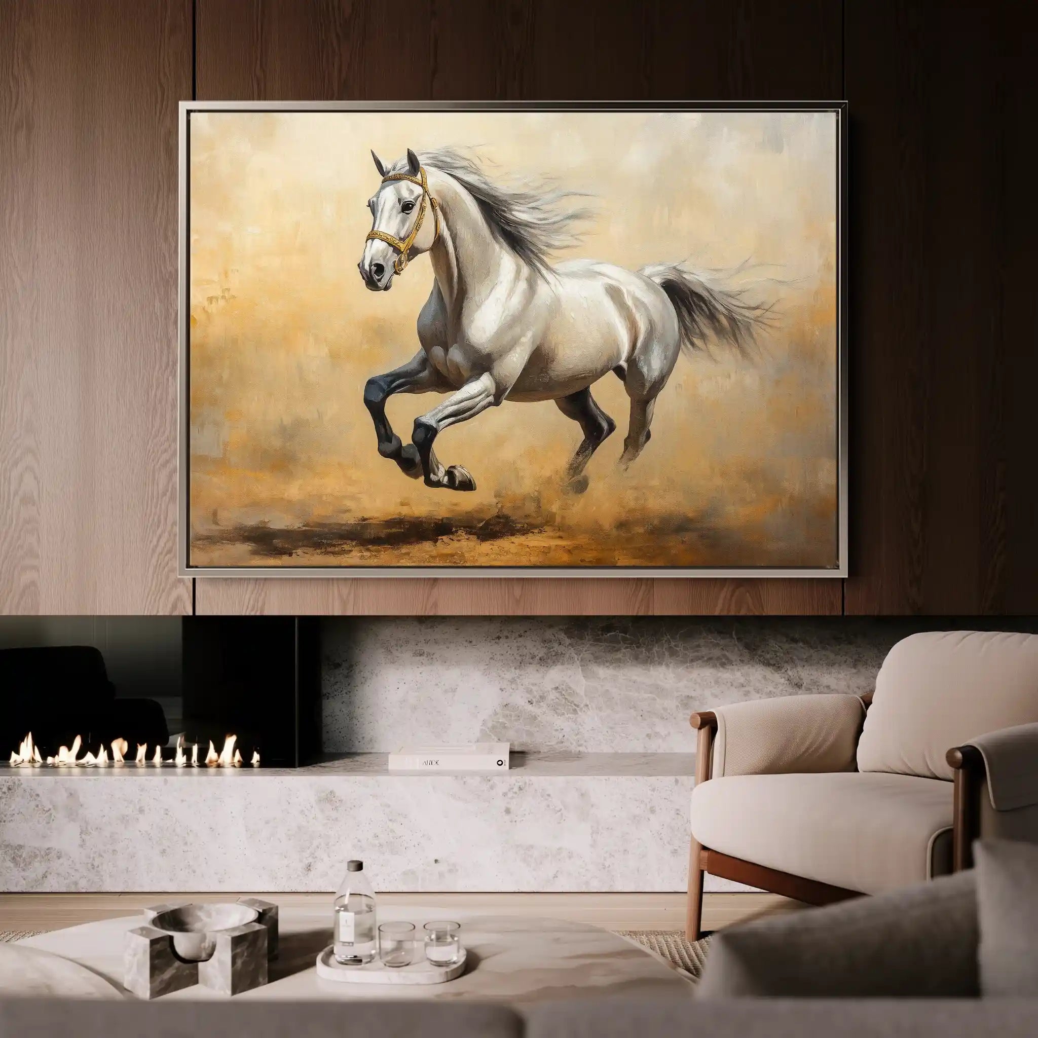 Horses 108 Canvas Art 90 x 60 cm / Stretched on hidden frame