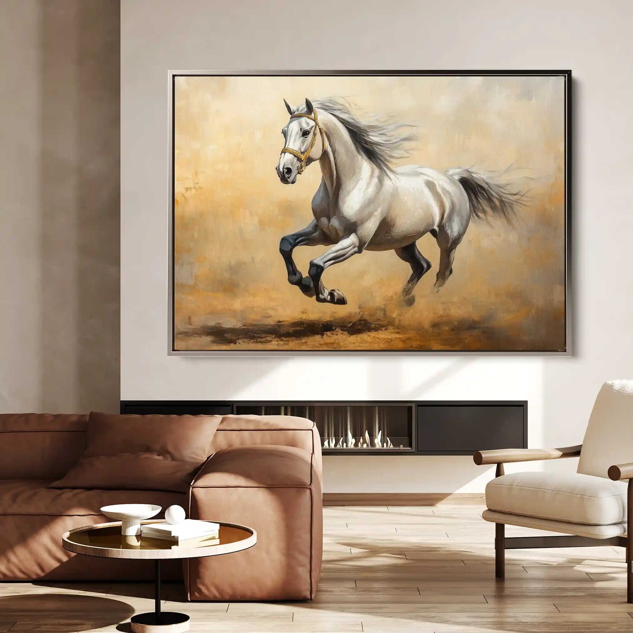 Horses 108 Canvas Art 90 x 60 cm / Stretched on hidden frame