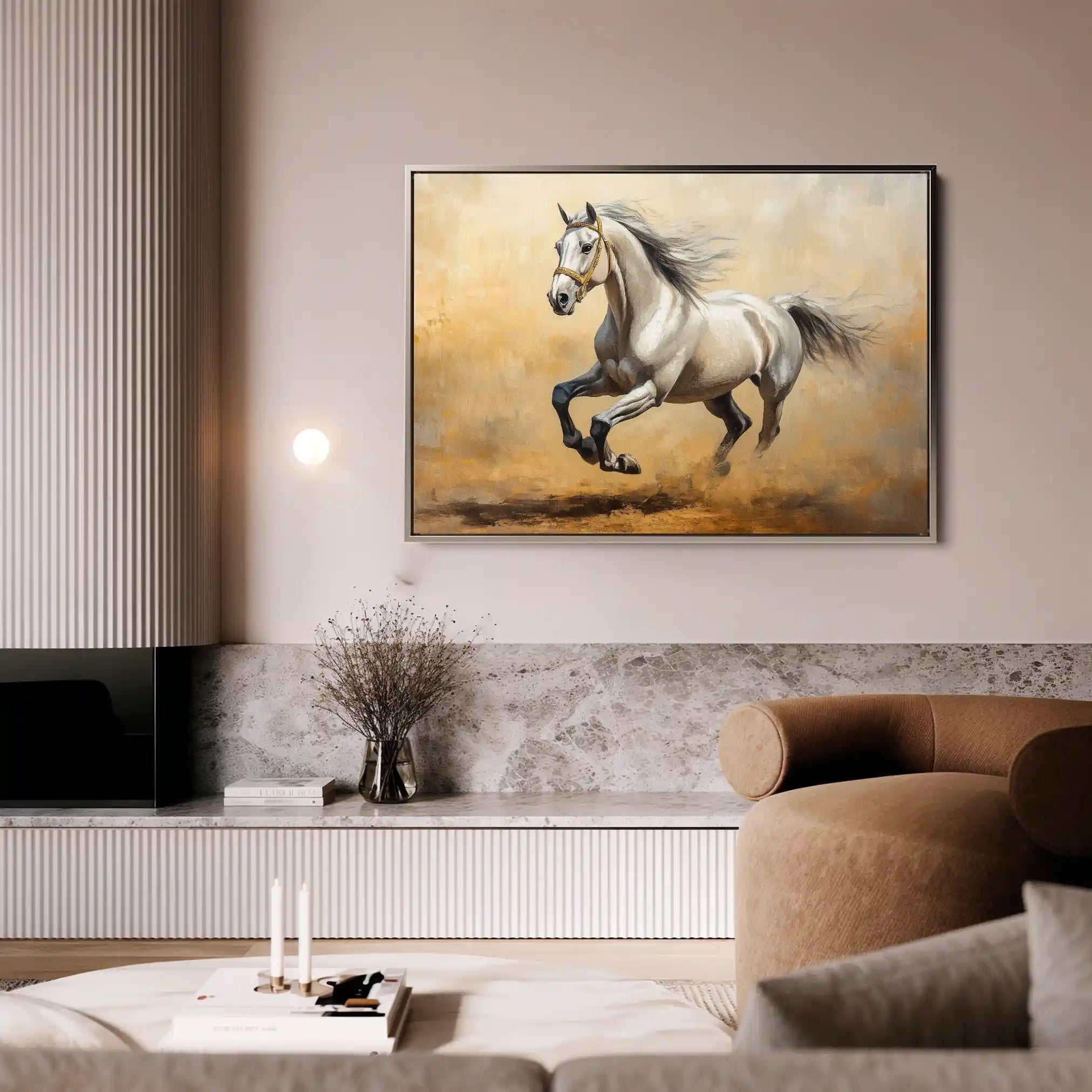 Horses 108 Canvas Art 90 x 60 cm / Stretched on hidden frame