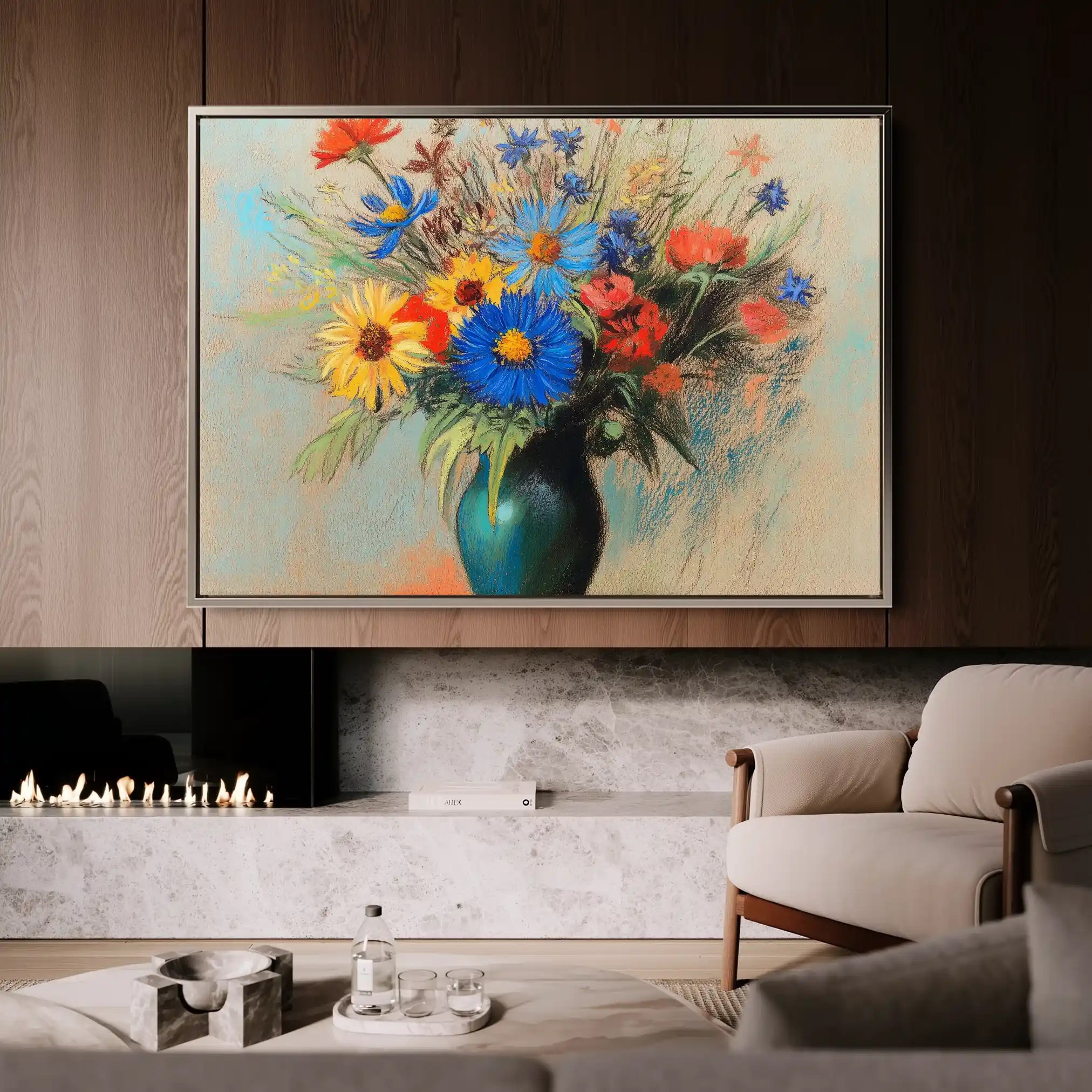 Floral Canvas Wall Art WAD1083-F 90 x 60 cm / Stretched on hidden frame
