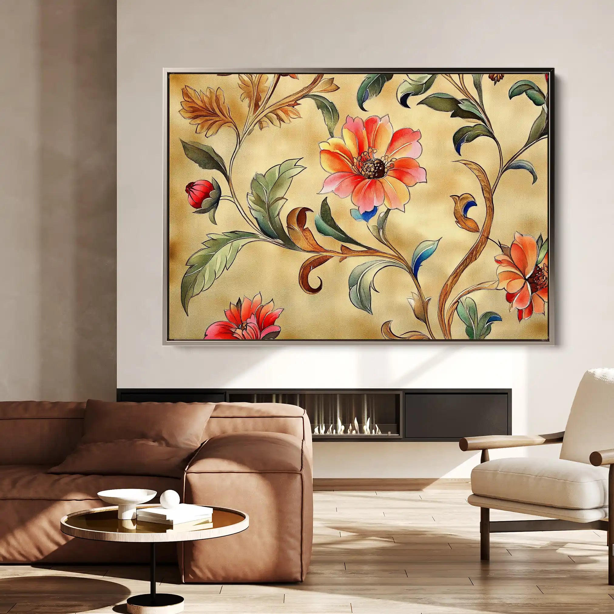 Floral Canvas Wall Art WAD1087-F 90 x 60 cm / Stretched on hidden frame