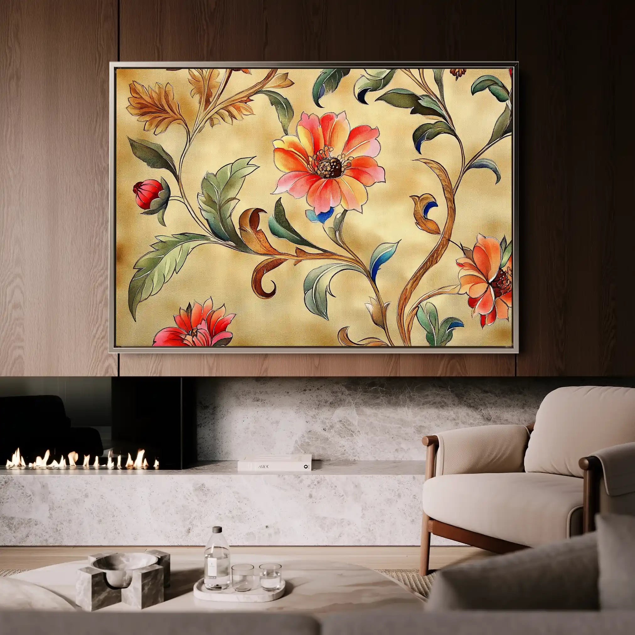 Floral Canvas Wall Art WAD1087-F 90 x 60 cm / Stretched on hidden frame