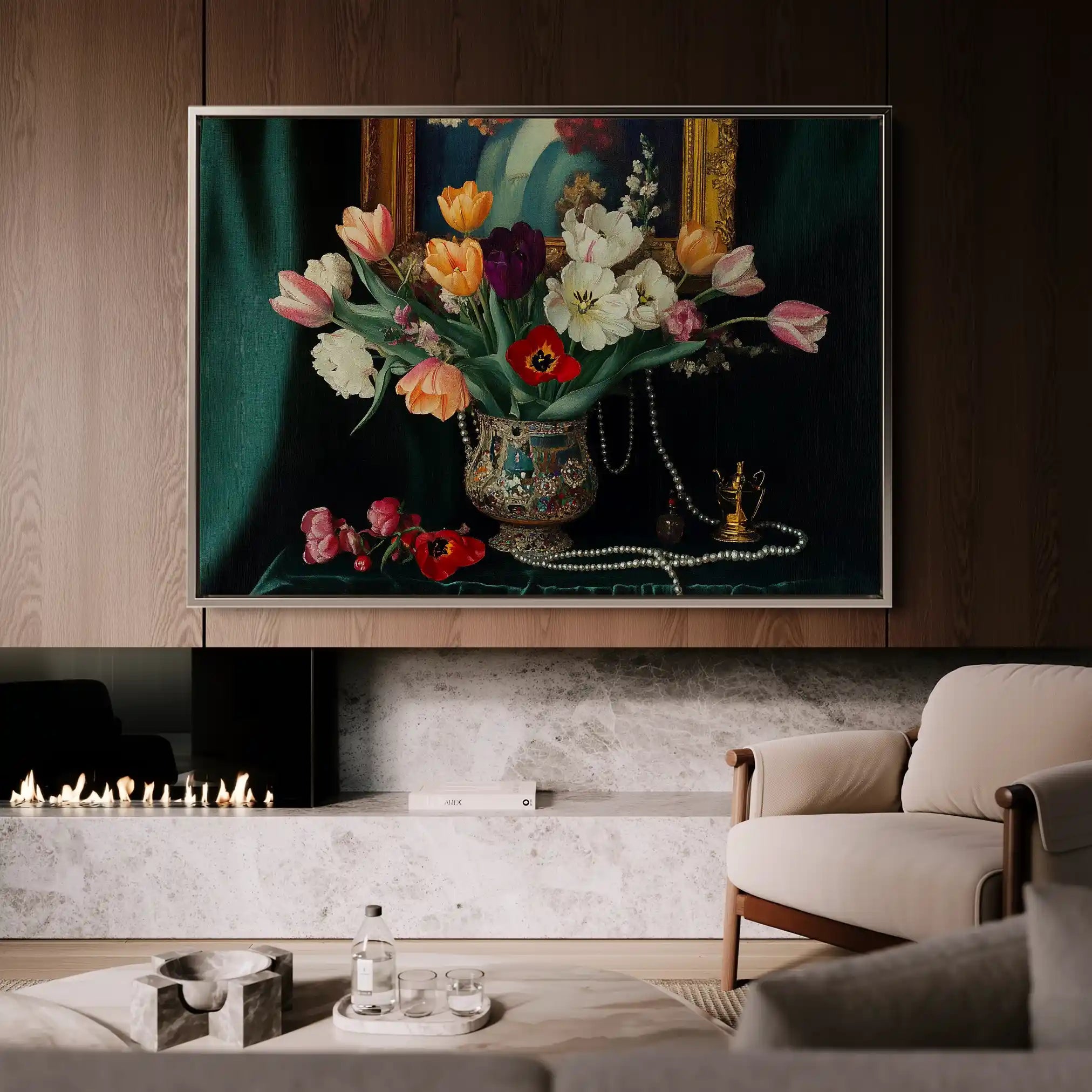 Floral Canvas Wall Art WAD1096-F 90 x 60 cm / Stretched on hidden frame