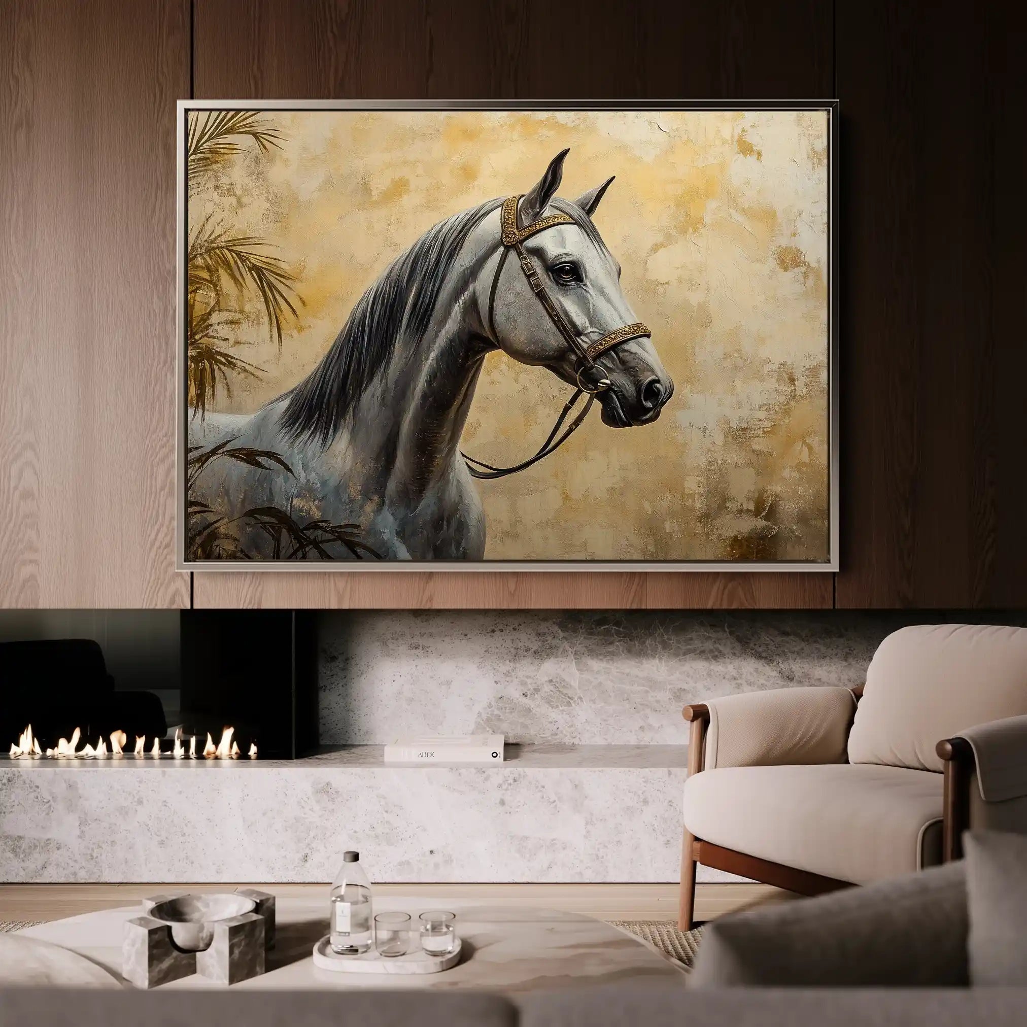 Horses 113 Canvas Art 90 x 60 cm / Stretched on hidden frame