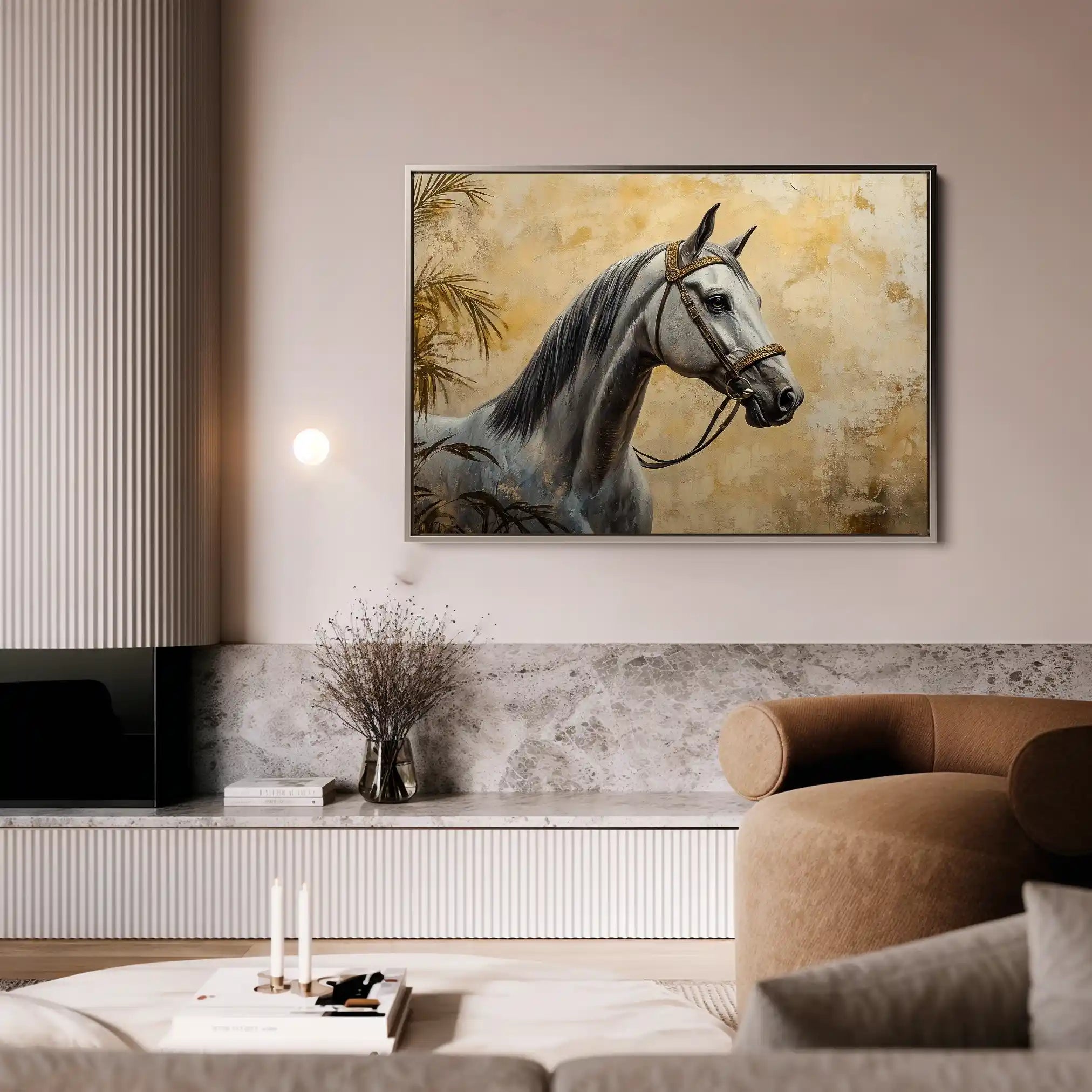 Horses 113 Canvas Art 90 x 60 cm / Stretched on hidden frame