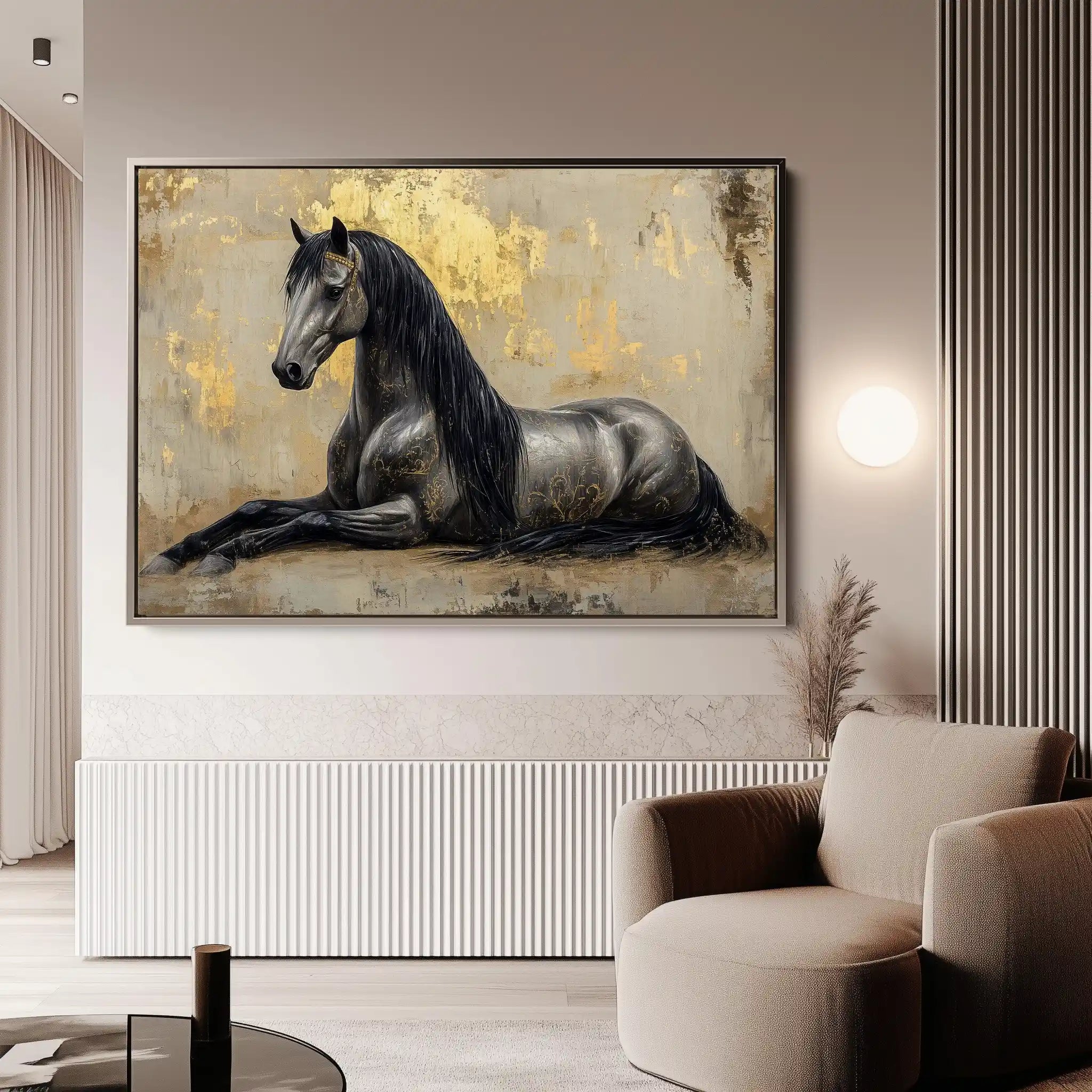 Horses 114 Canvas Art 90 x 60 cm / Stretched on hidden frame