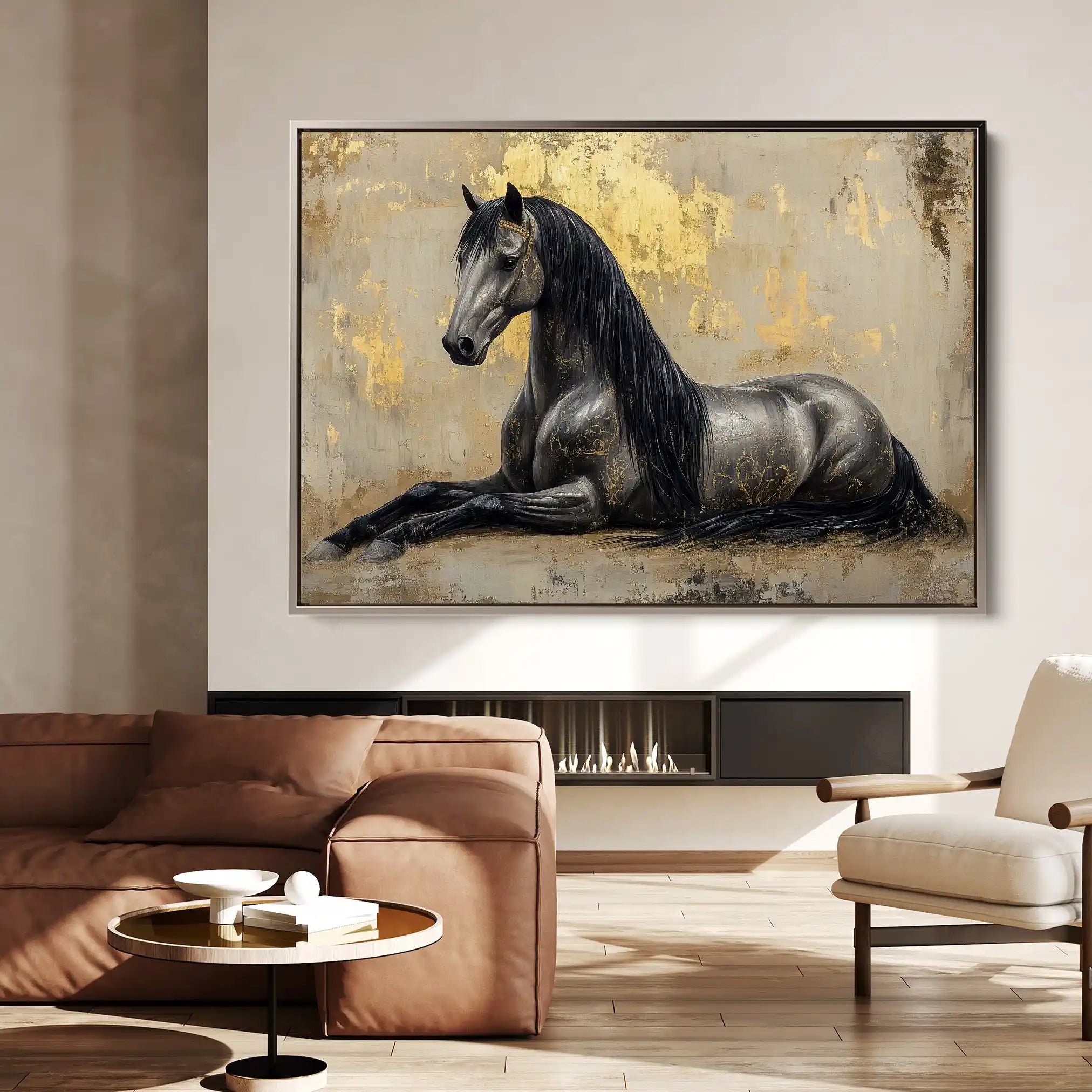 Horses 114 Canvas Art 90 x 60 cm / Stretched on hidden frame