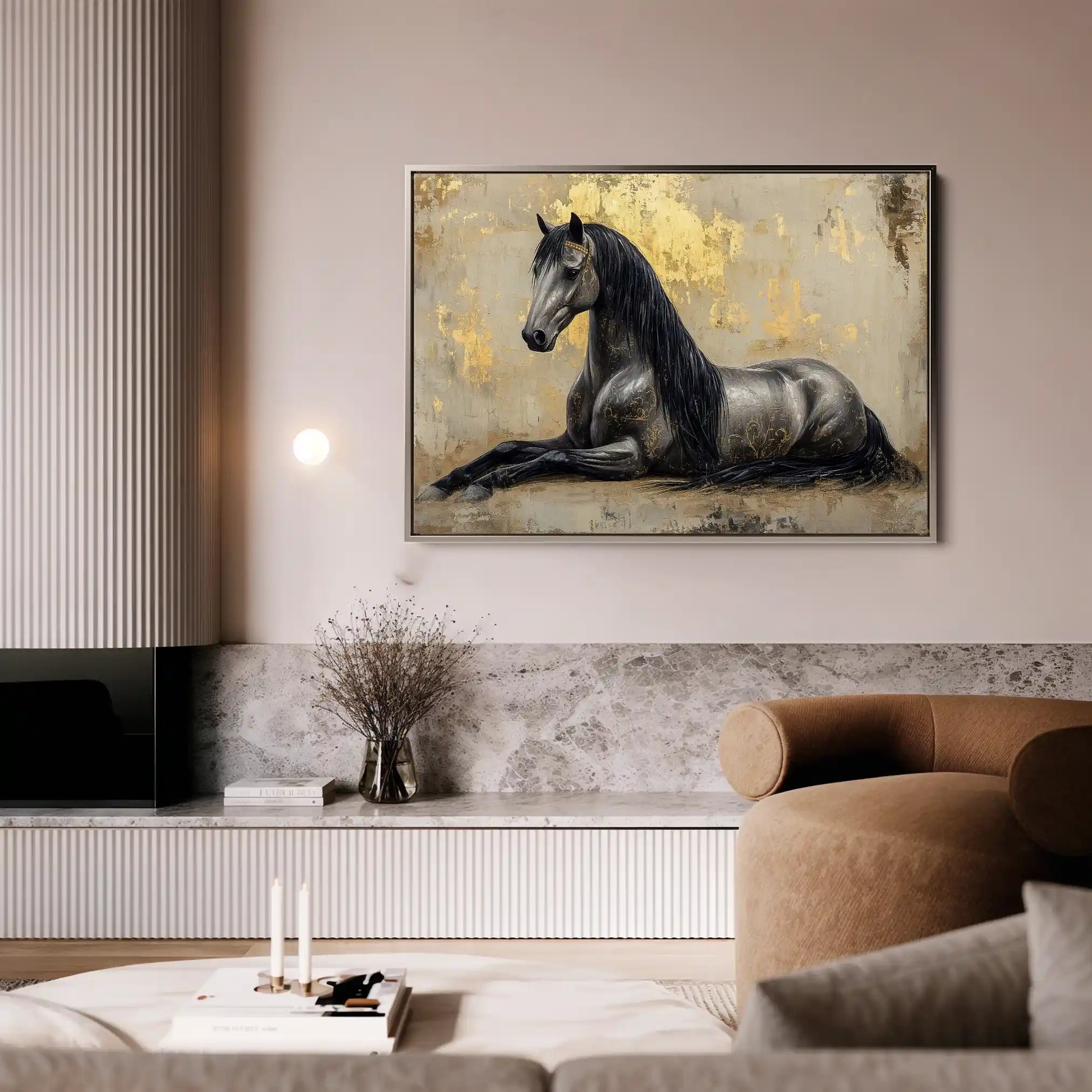 Horses 114 Canvas Art 90 x 60 cm / Stretched on hidden frame