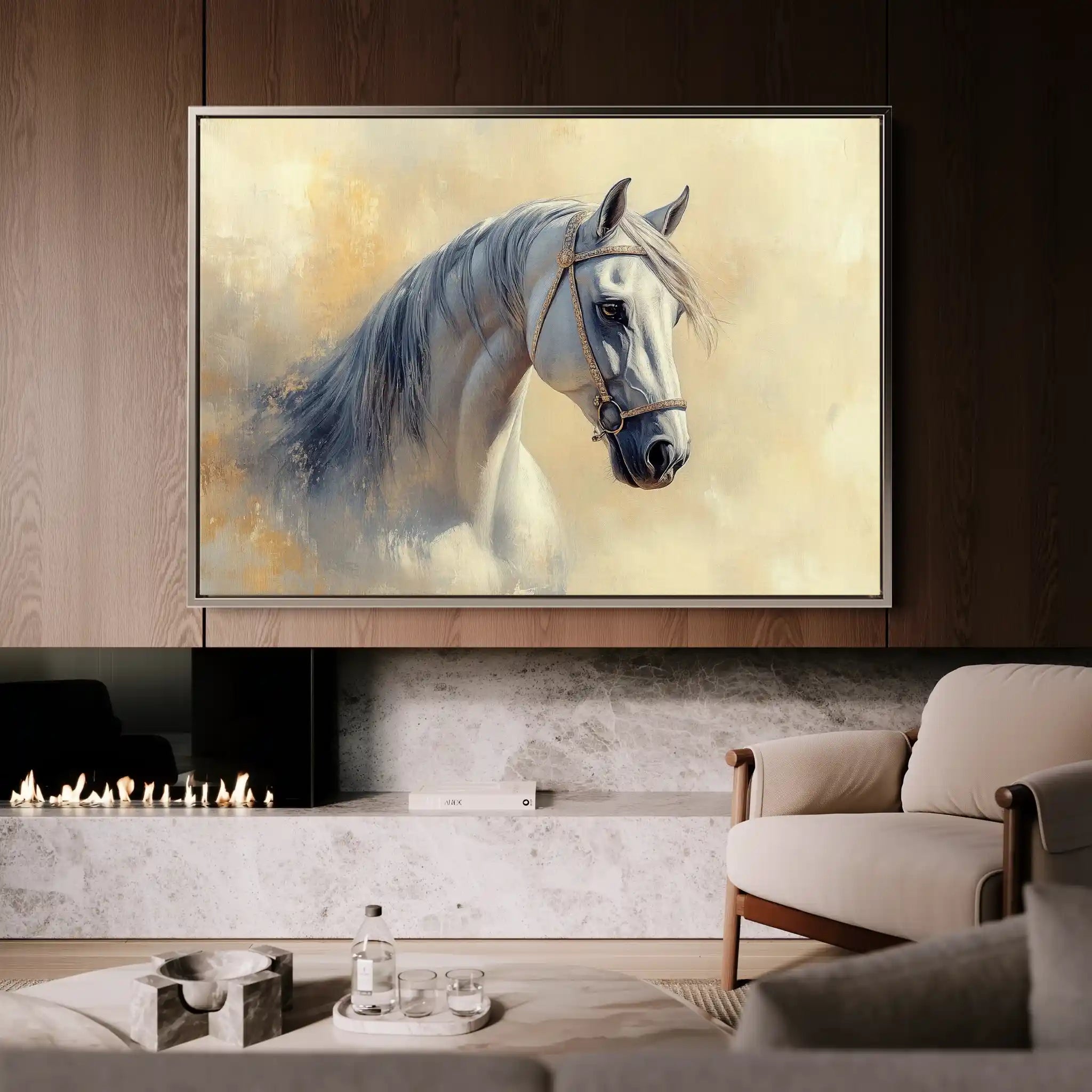 Horses 115 Canvas Art 90 x 60 cm / Stretched on hidden frame