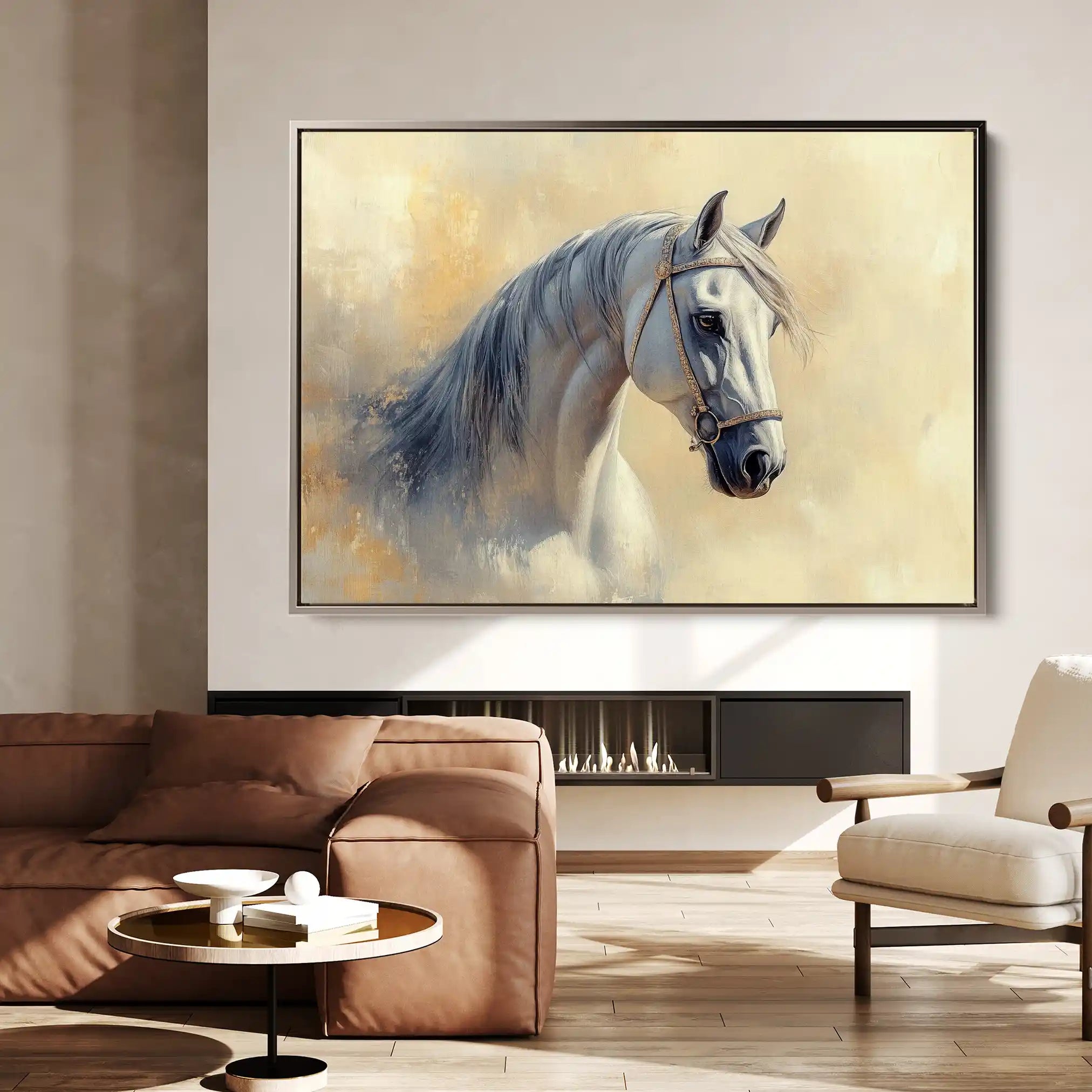 Horses 115 Canvas Art 90 x 60 cm / Stretched on hidden frame