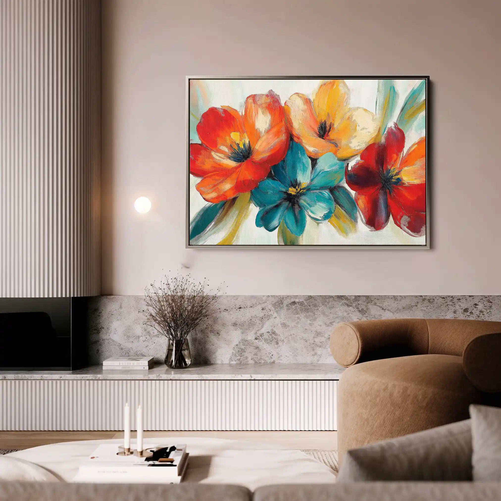 Floral Canvas Wall Art WAD1163-F 90 x 60 cm / Stretched on hidden frame