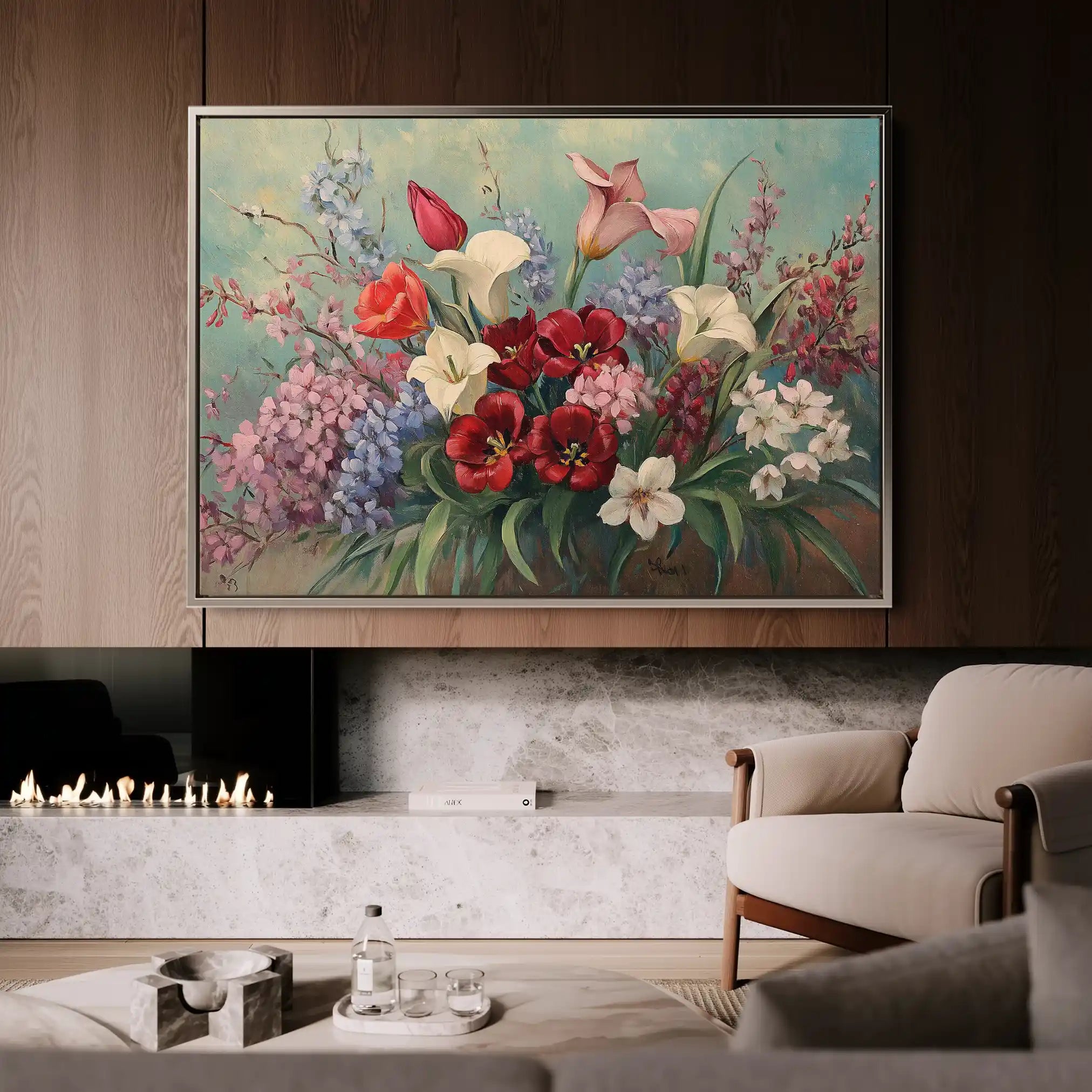 Floral Canvas Wall Art WAD1169-F 90 x 60 cm / Stretched on hidden frame