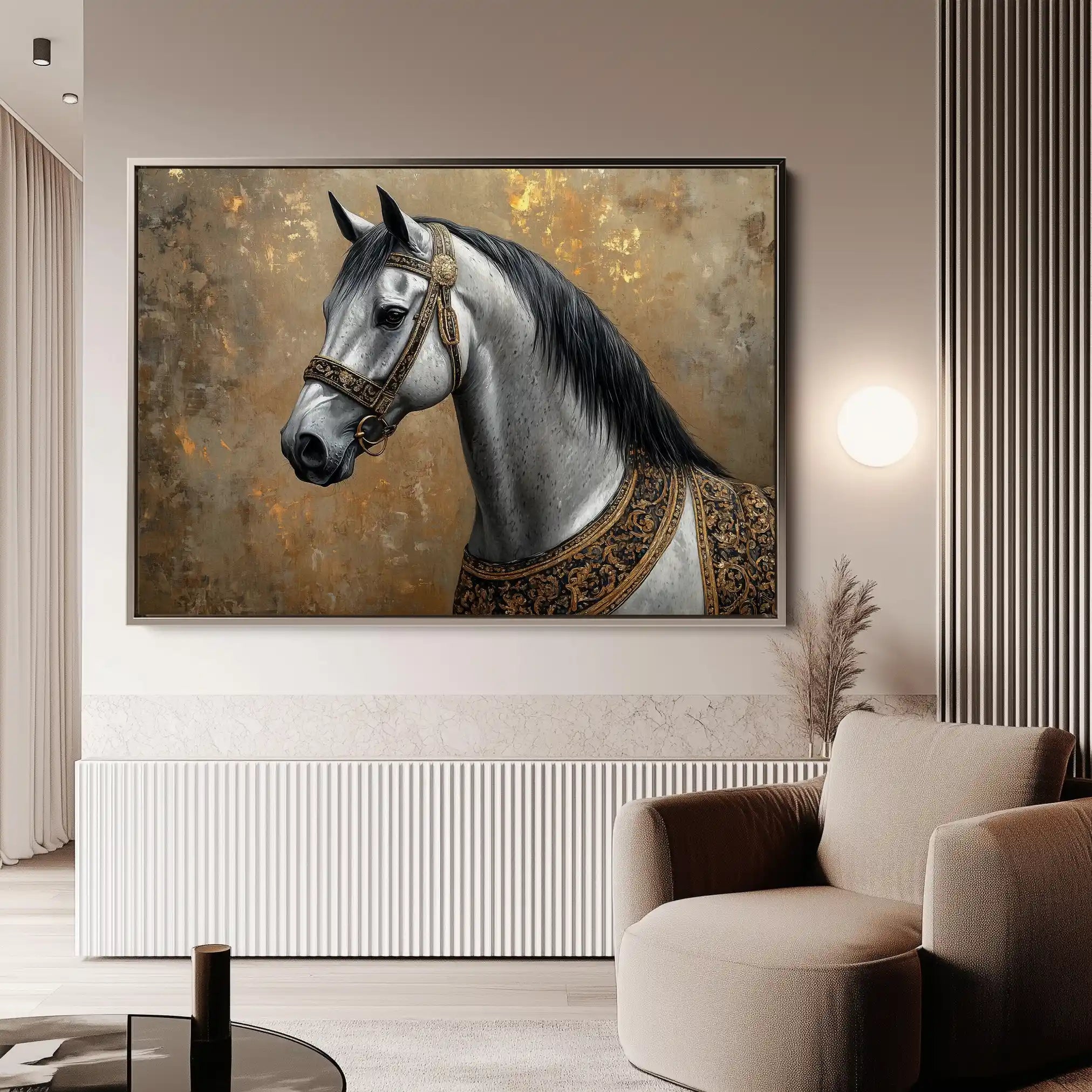 Horses 117 Canvas Art 90 x 60 cm / Stretched on hidden frame