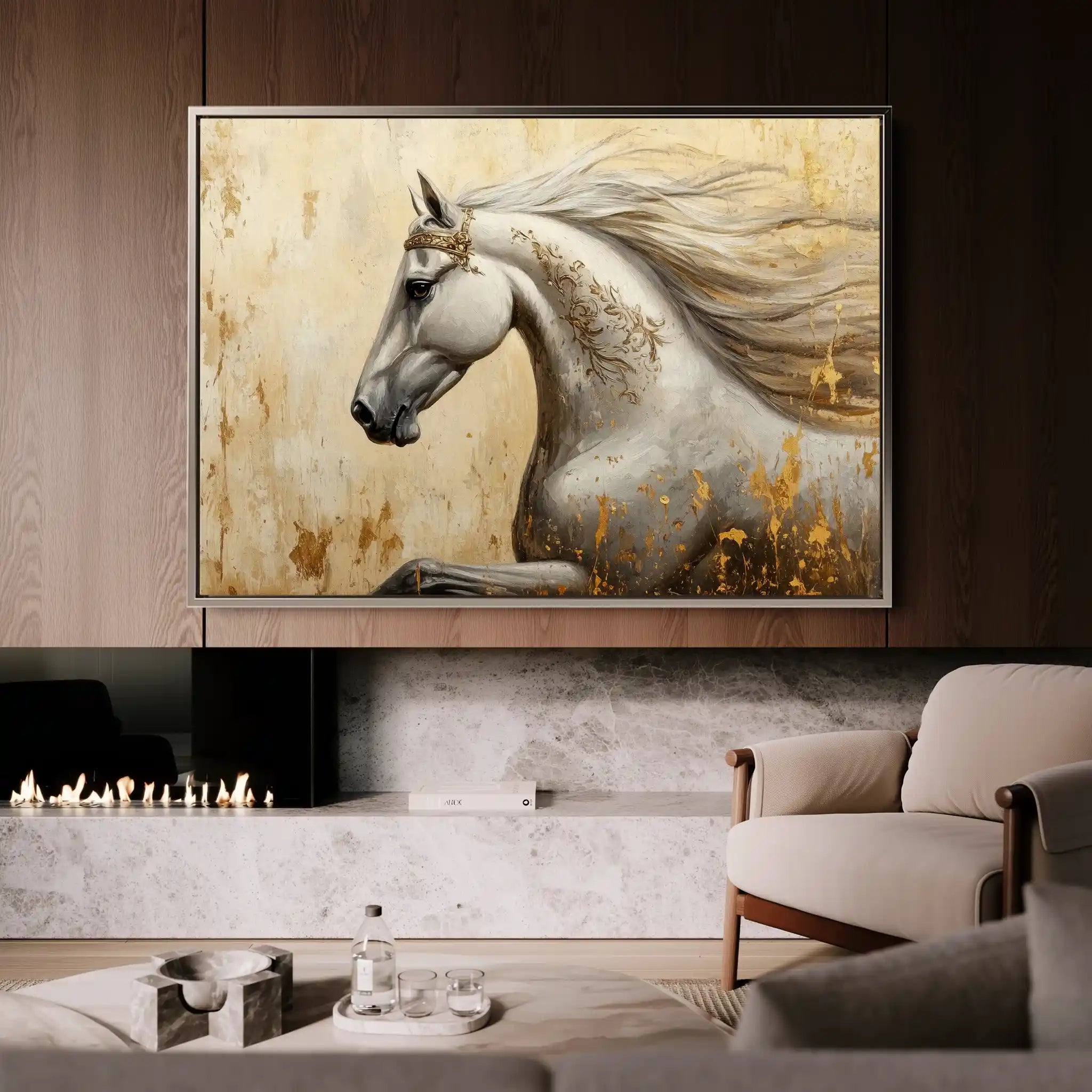 Horses 118 Canvas Art 90 x 60 cm / Stretched on hidden frame