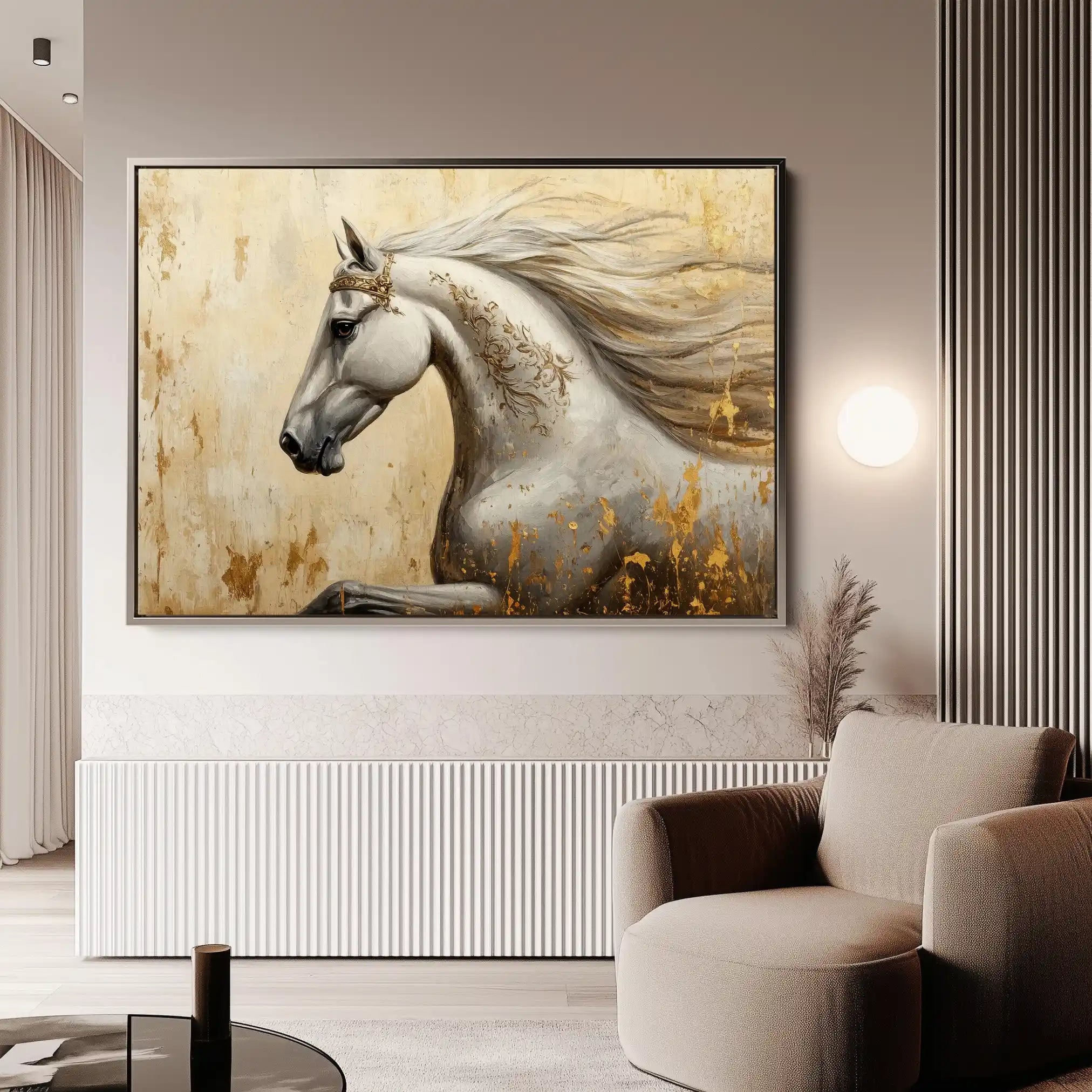 Horses 118 Canvas Art 90 x 60 cm / Stretched on hidden frame