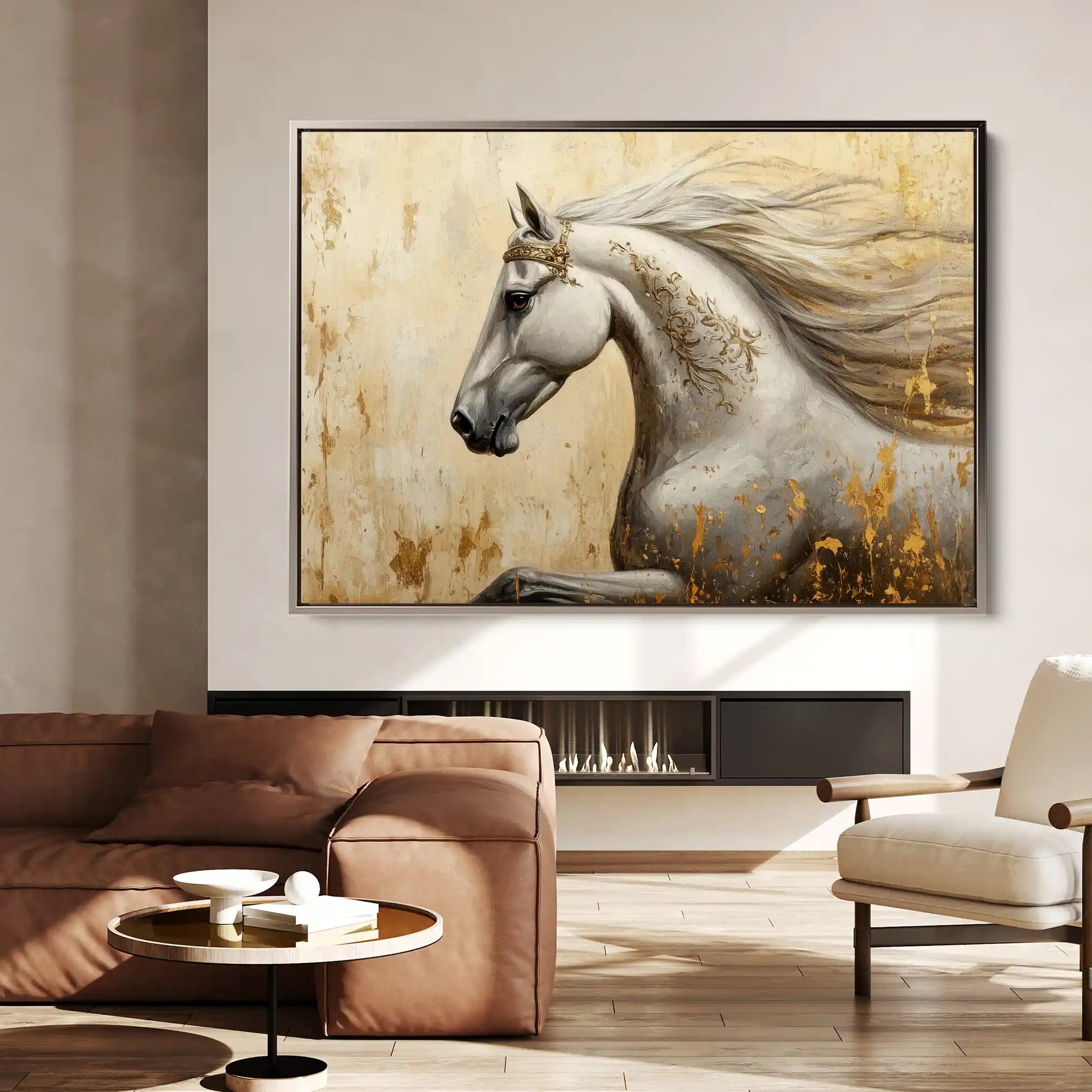 Horses 118 Canvas Art 90 x 60 cm / Stretched on hidden frame