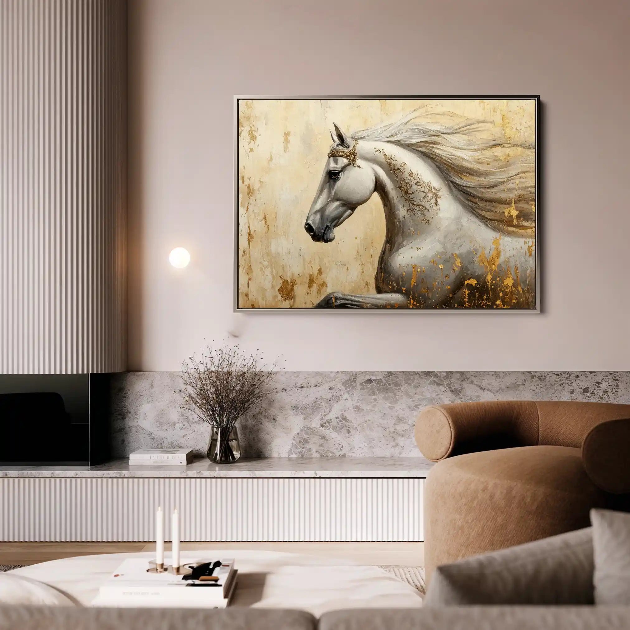 Horses 118 Canvas Art 90 x 60 cm / Stretched on hidden frame
