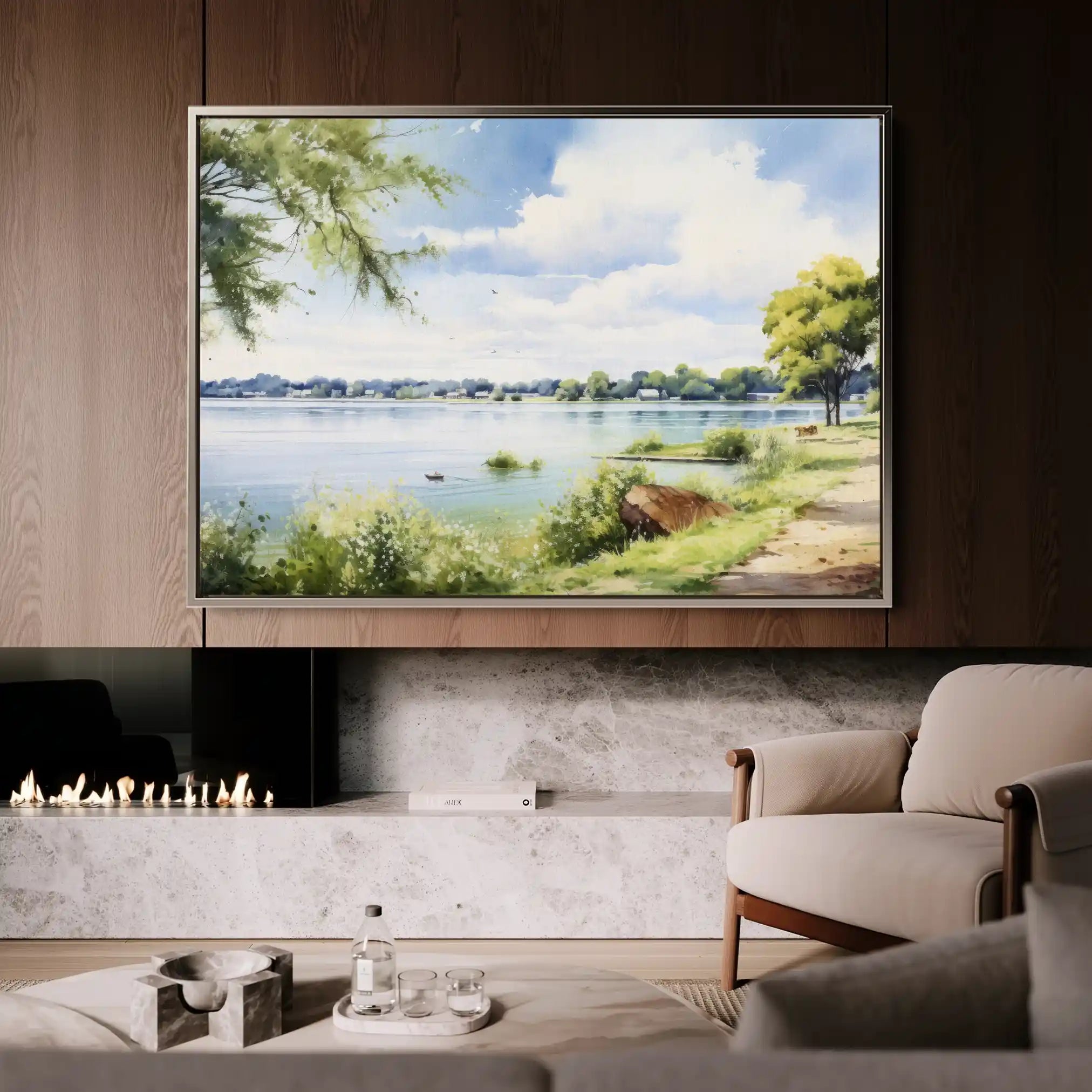 Landscape 118 Canvas Art 90 x 60 cm / Stretched on hidden frame