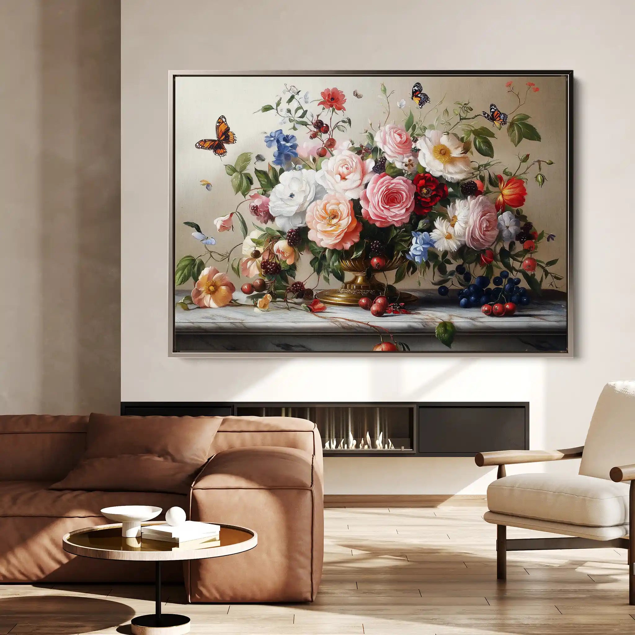 Floral Canvas Wall Art WAD1187-F 90 x 60 cm / Stretched on hidden frame