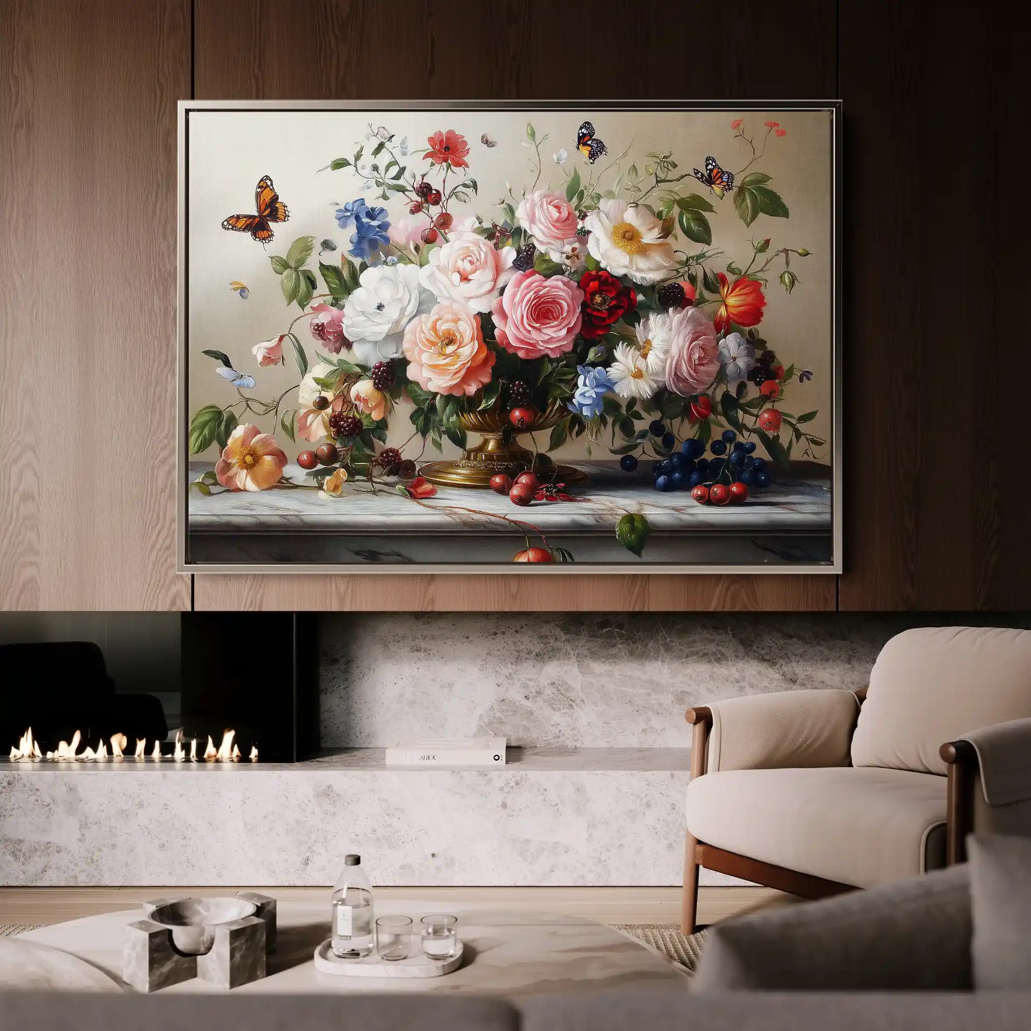 Floral Canvas Wall Art WAD1187-F 90 x 60 cm / Stretched on hidden frame