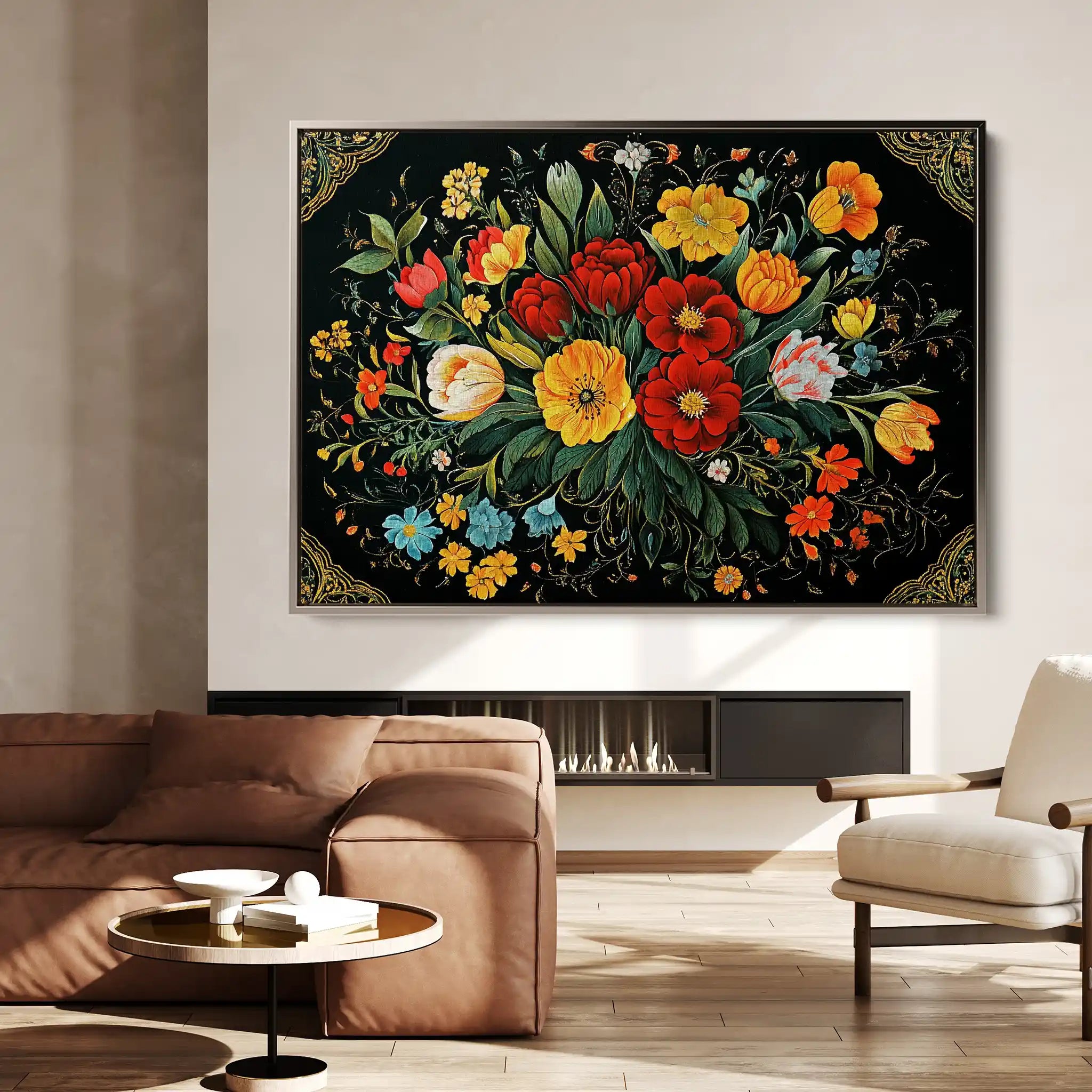 Floral Canvas Wall Art WAD1199-F 90 x 60 cm / Stretched on hidden frame