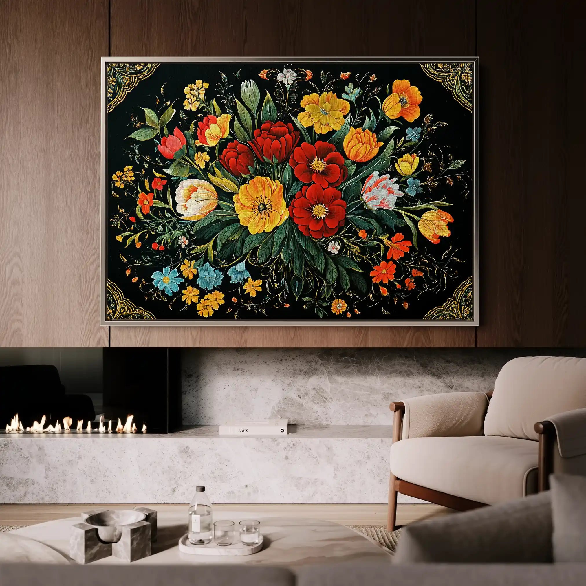 Floral Canvas Wall Art WAD1199-F 90 x 60 cm / Stretched on hidden frame