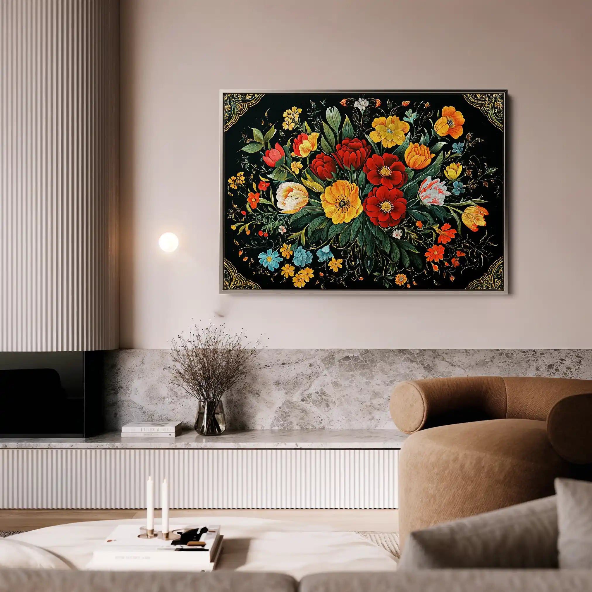 Floral Canvas Wall Art WAD1199-F 90 x 60 cm / Stretched on hidden frame