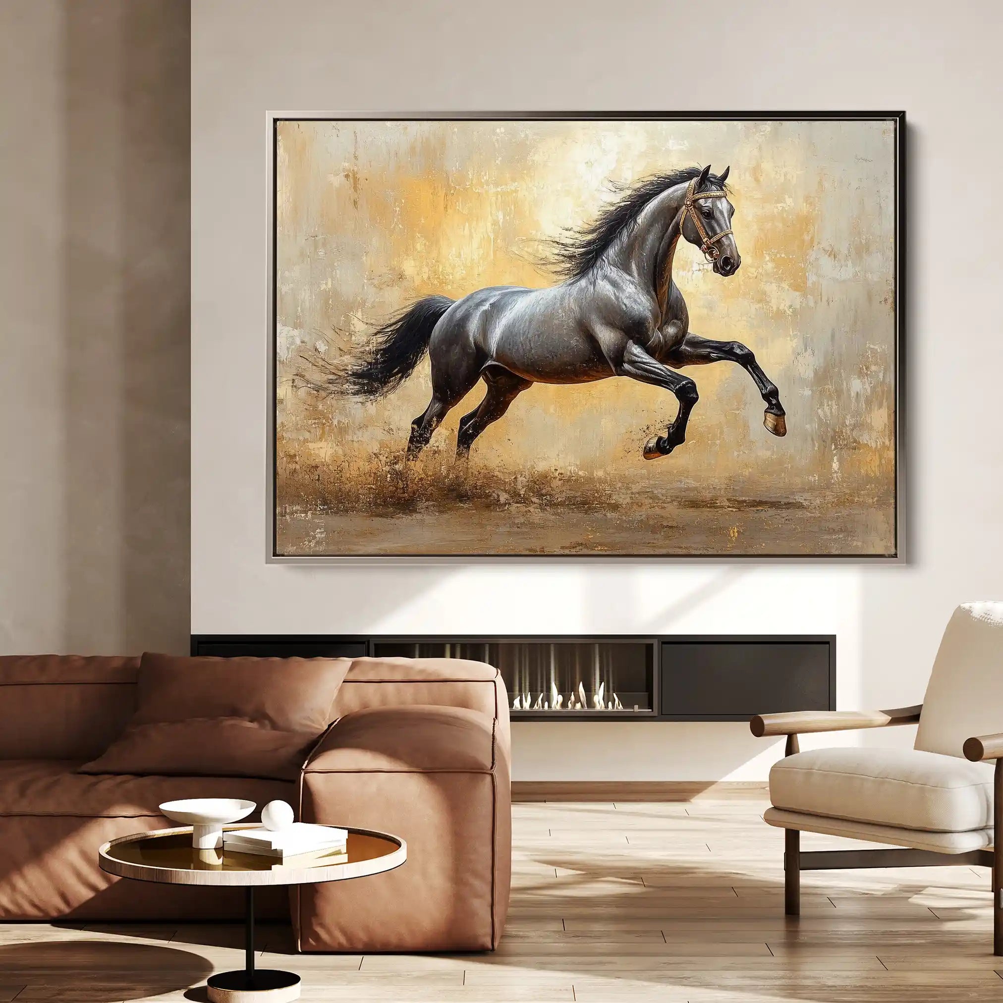 Horses 120 Canvas Art 90 x 60 cm / Stretched on hidden frame
