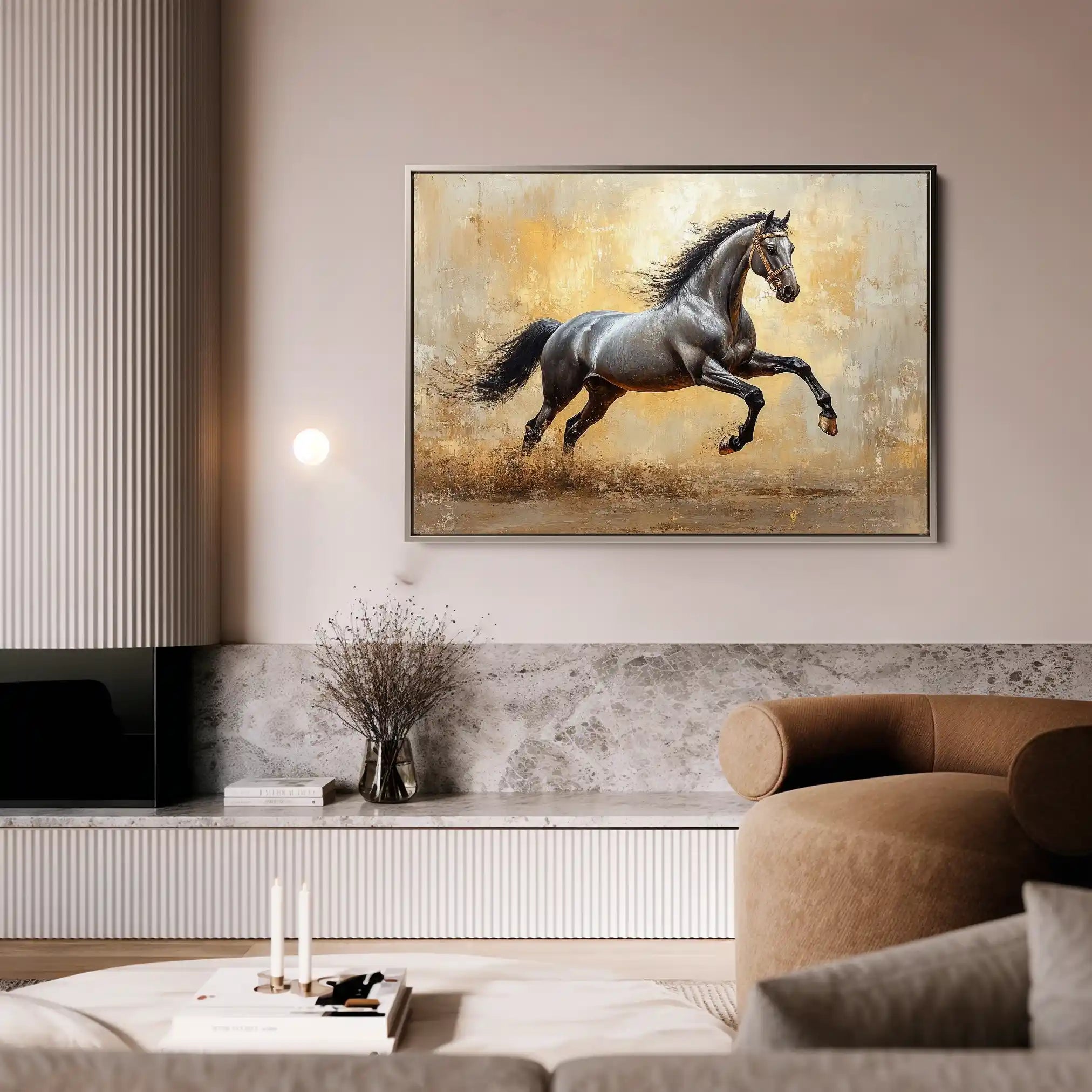 Horses 120 Canvas Art 90 x 60 cm / Stretched on hidden frame
