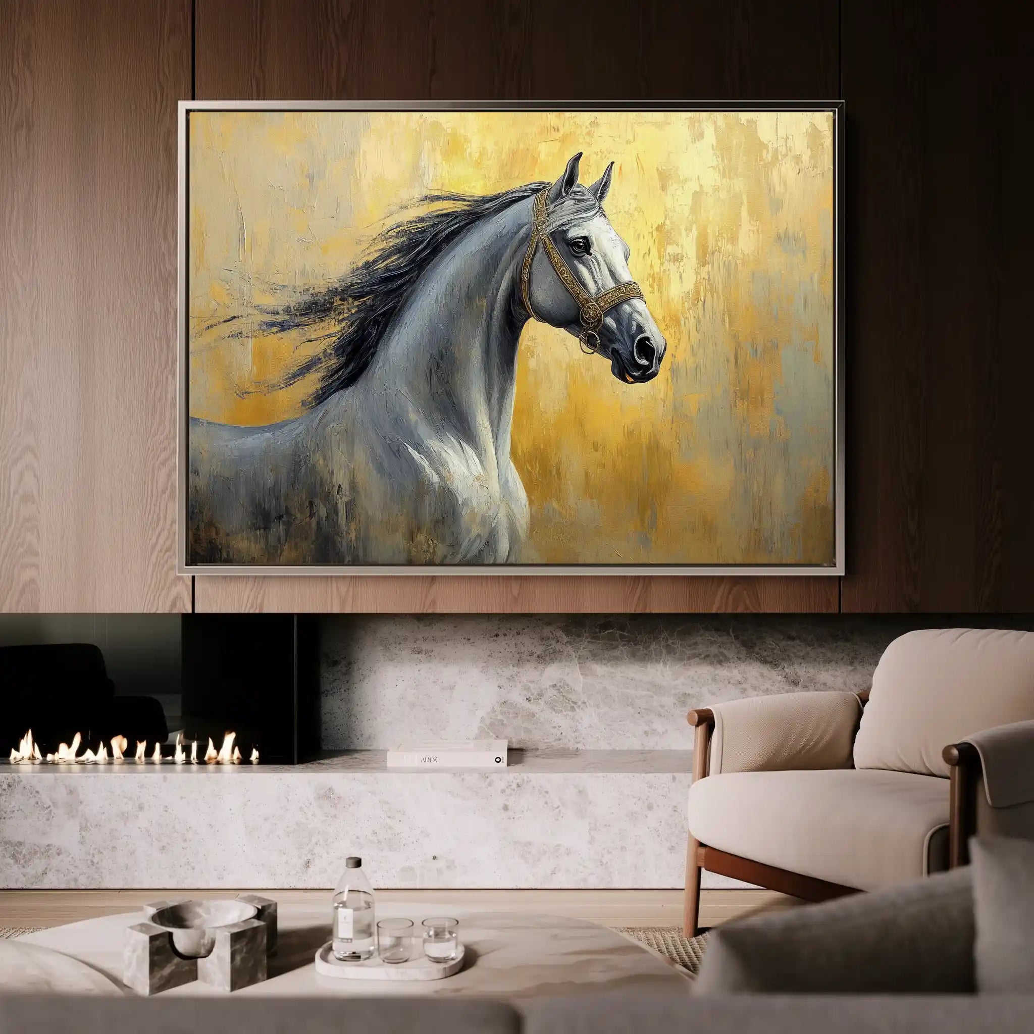 Horses 121 Canvas Art 90 x 60 cm / Stretched on hidden frame