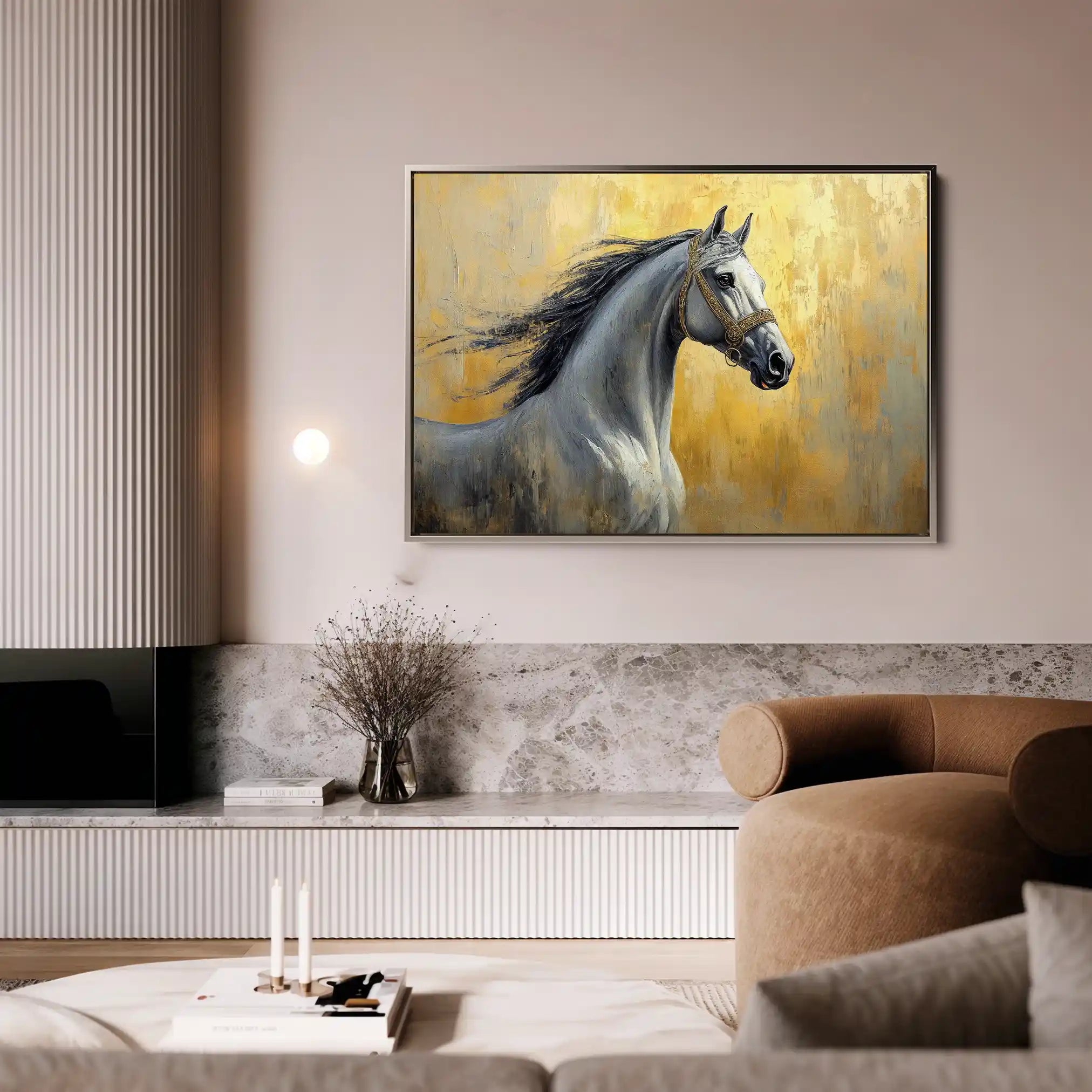Horses 121 Canvas Art 90 x 60 cm / Stretched on hidden frame