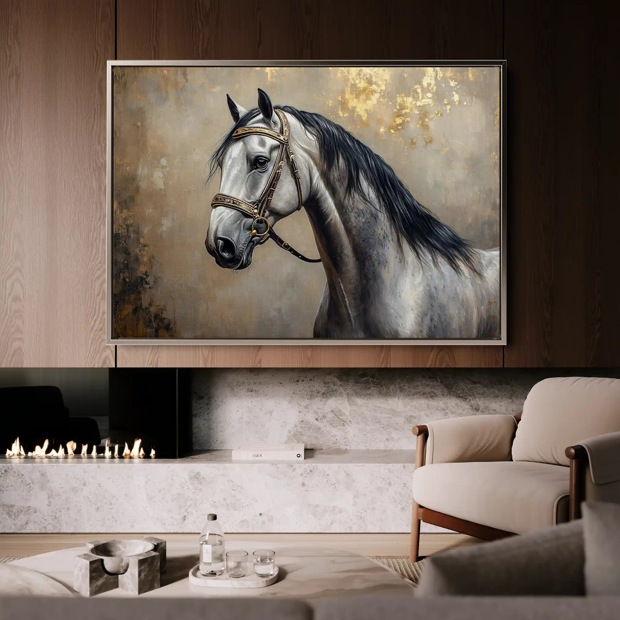 Horses 122 Canvas Art 90 x 60 cm / Stretched on hidden frame