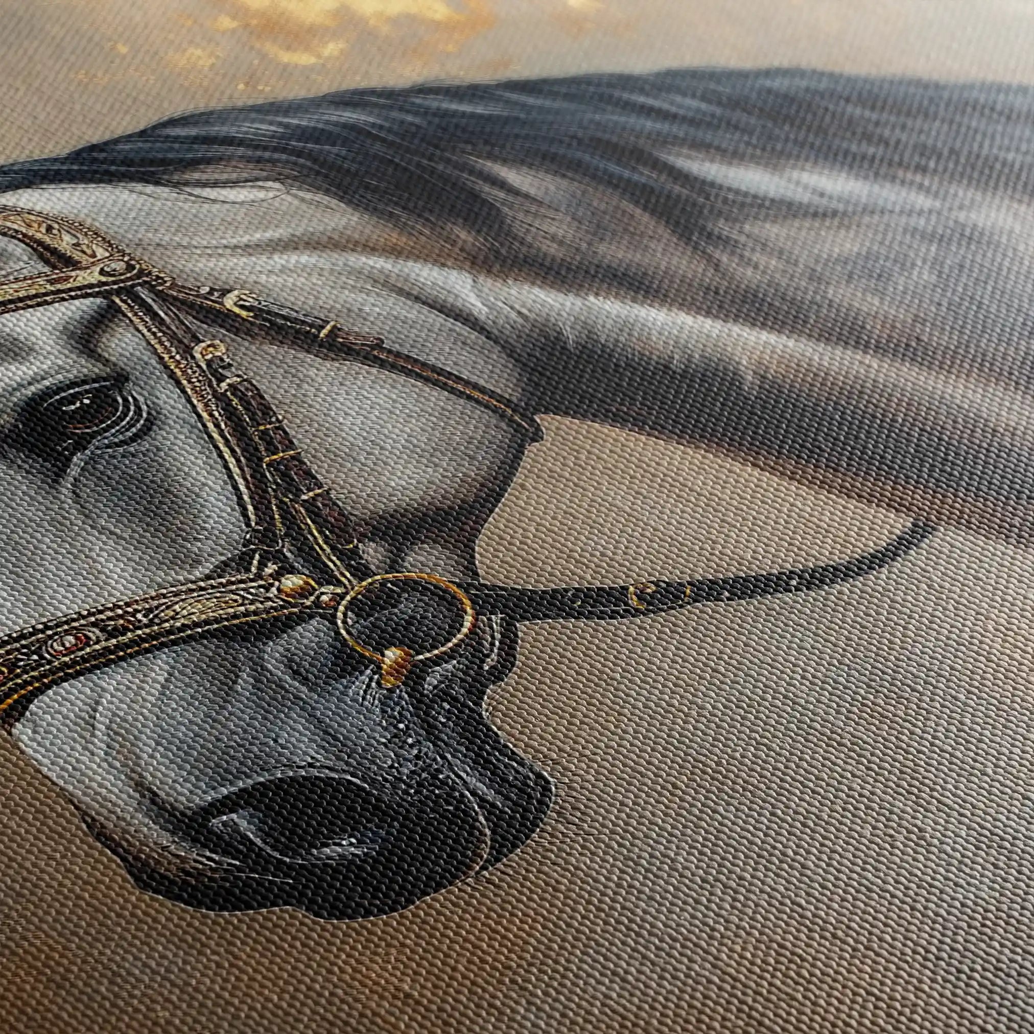 Horses 122 Canvas Art 90 x 60 cm / Stretched on hidden frame