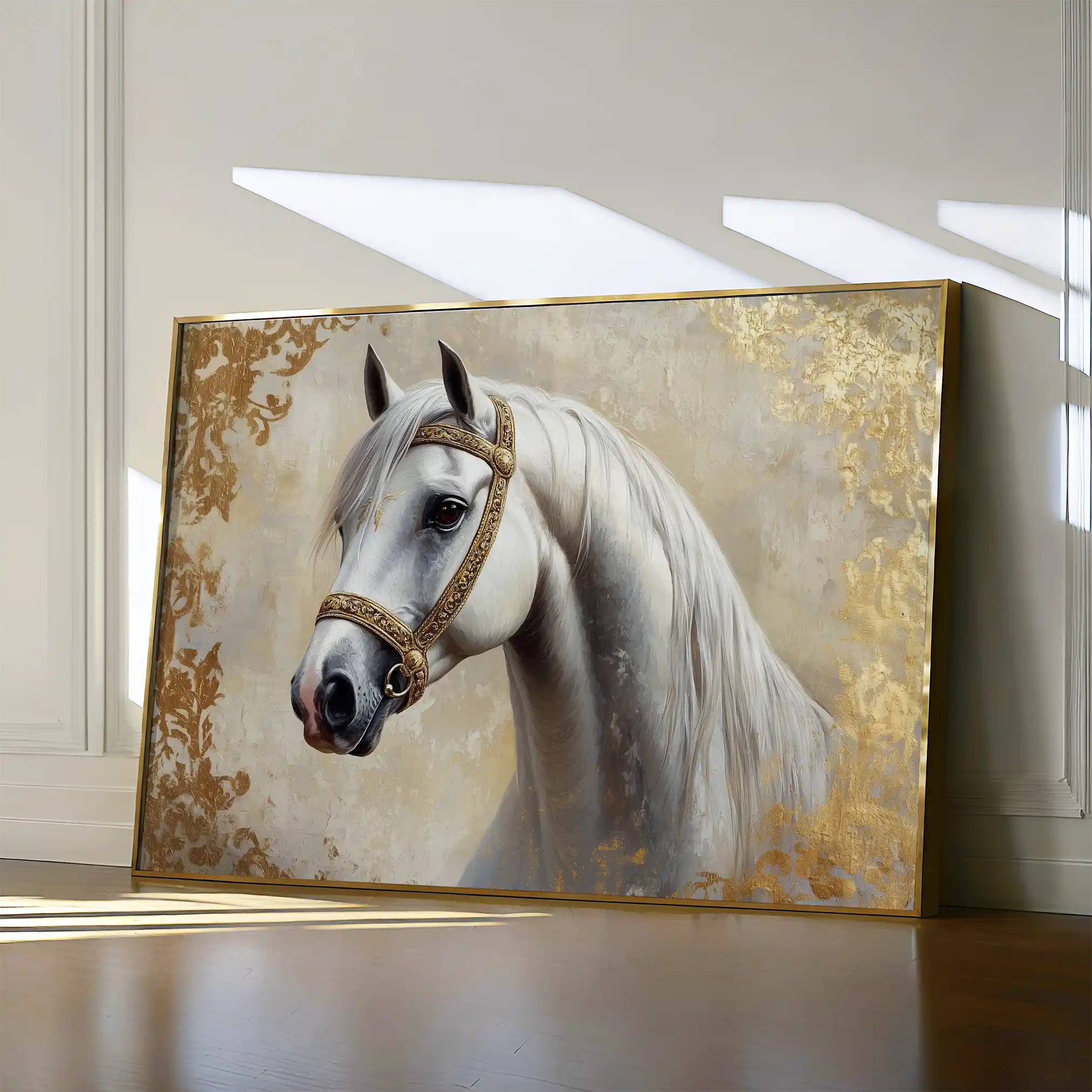 Horses 123 Canvas Art 90 x 60 cm / Stretched on hidden frame
