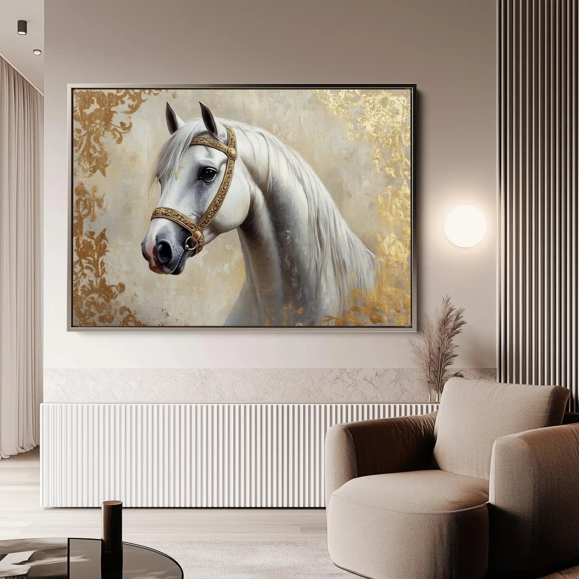 Horses 123 Canvas Art 90 x 60 cm / Stretched on hidden frame