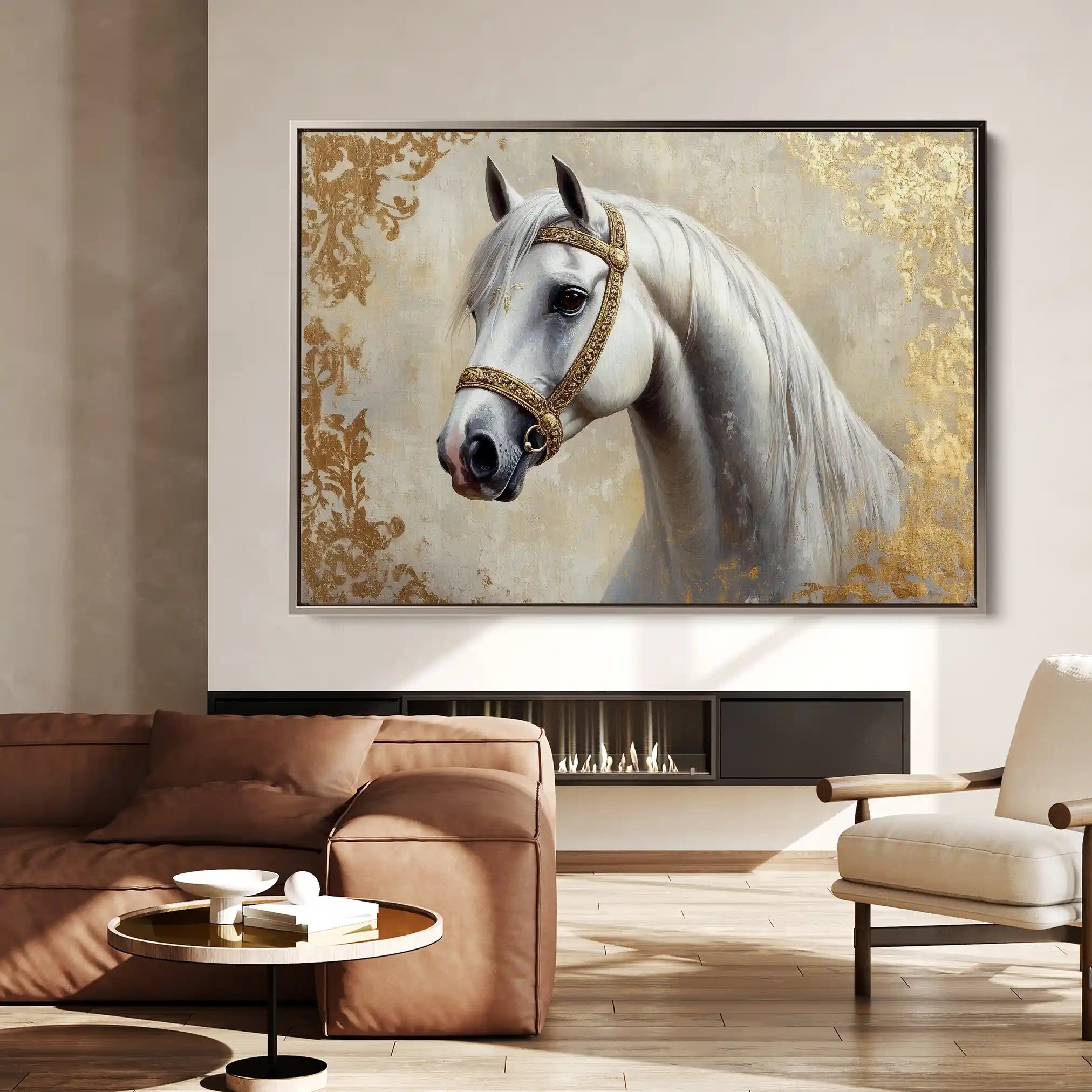 Horses 123 Canvas Art 90 x 60 cm / Stretched on hidden frame